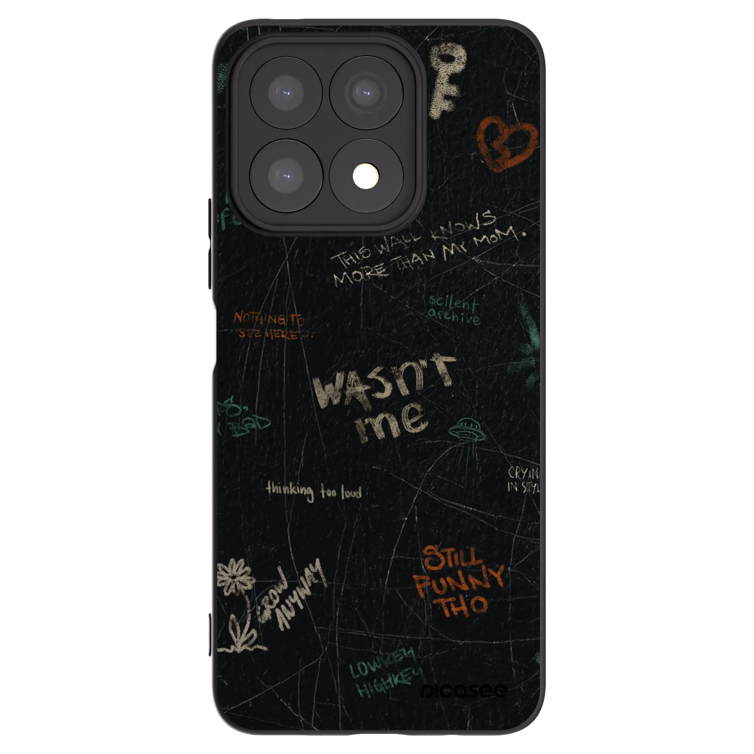 Picasee silikonowe czarne etui na Honor X8a - CONFESSION