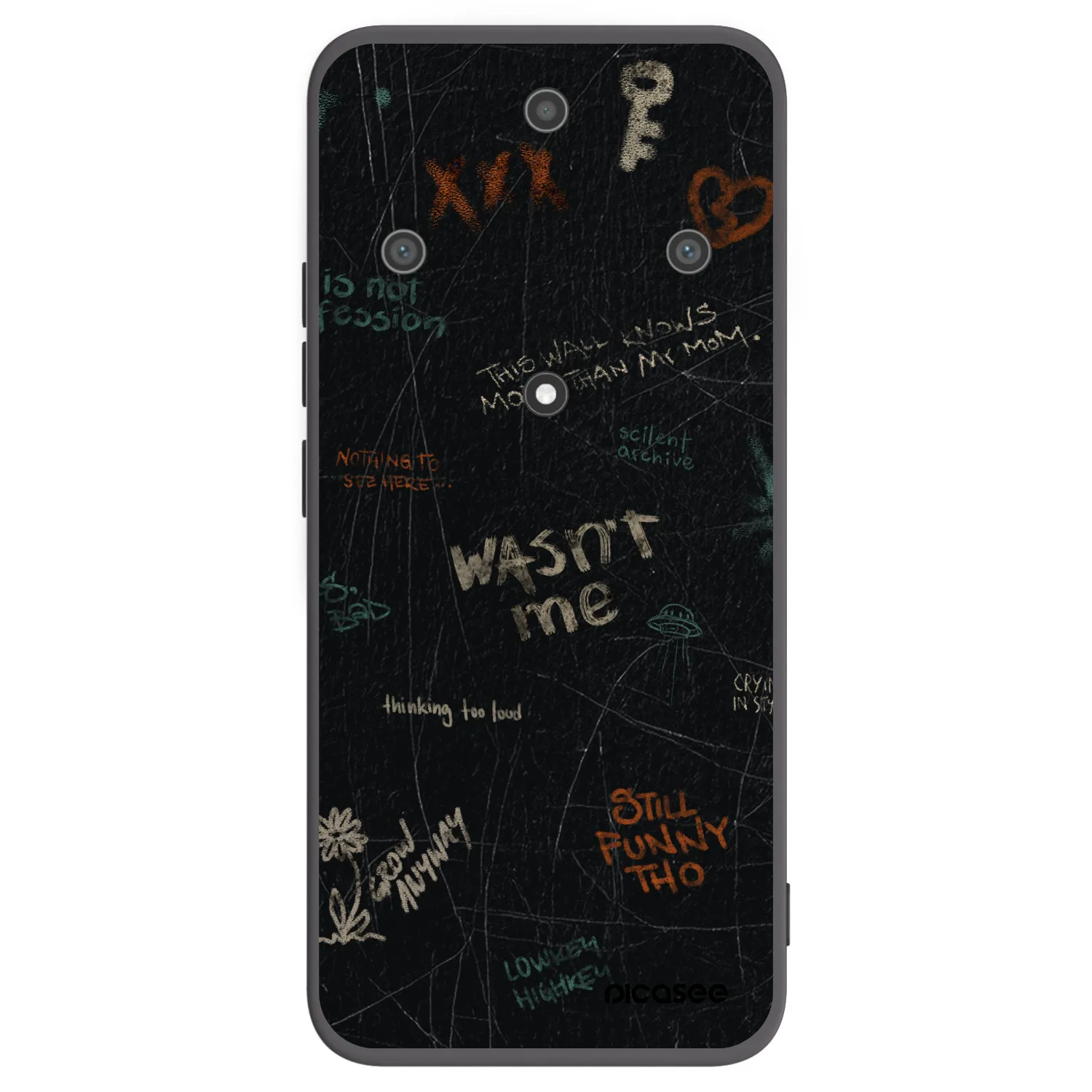 Picasee silikonowe czarne etui na Honor Magic5 Lite 5G - CONFESSION