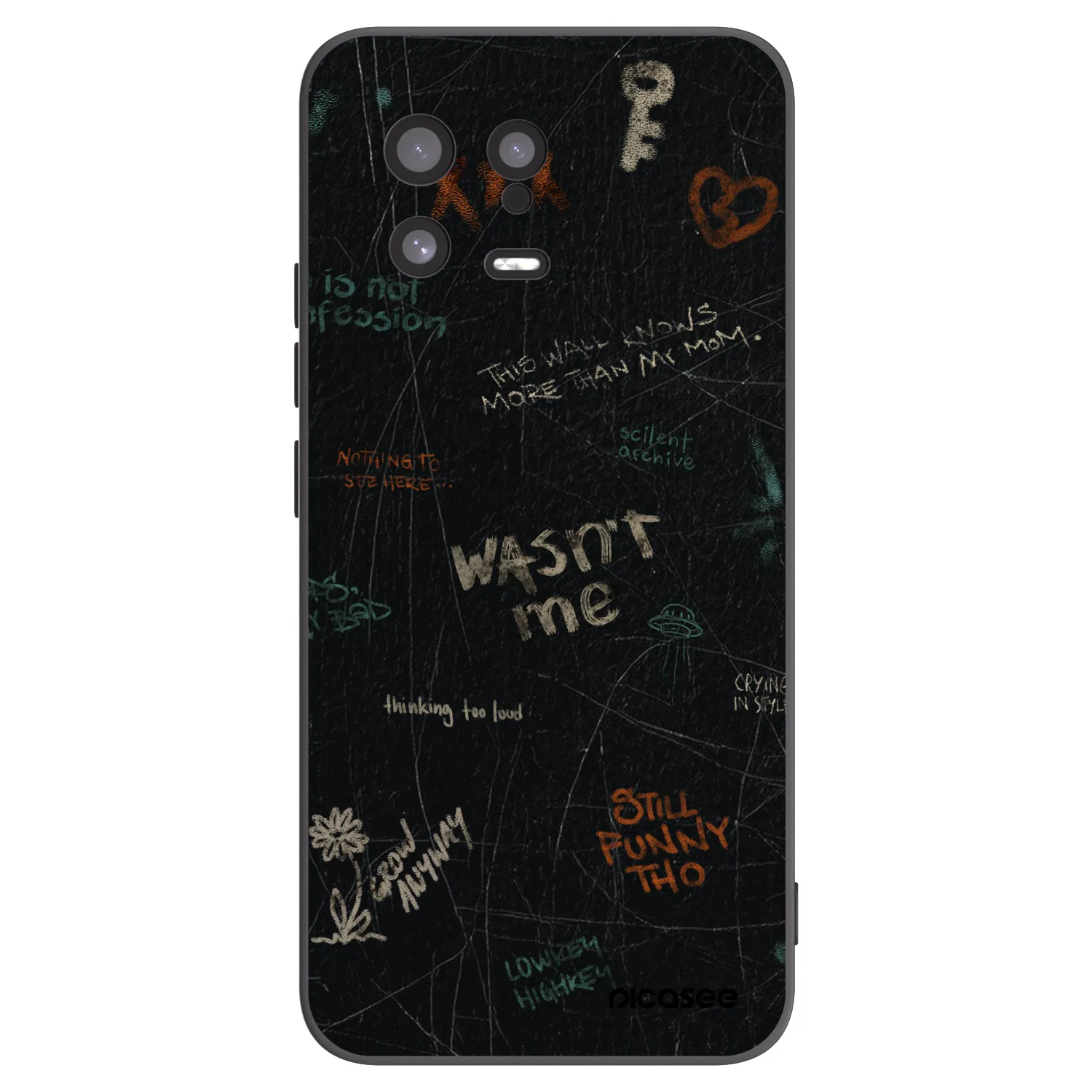 Picasee silikonowe czarne etui na Xiaomi 13 - CONFESSION