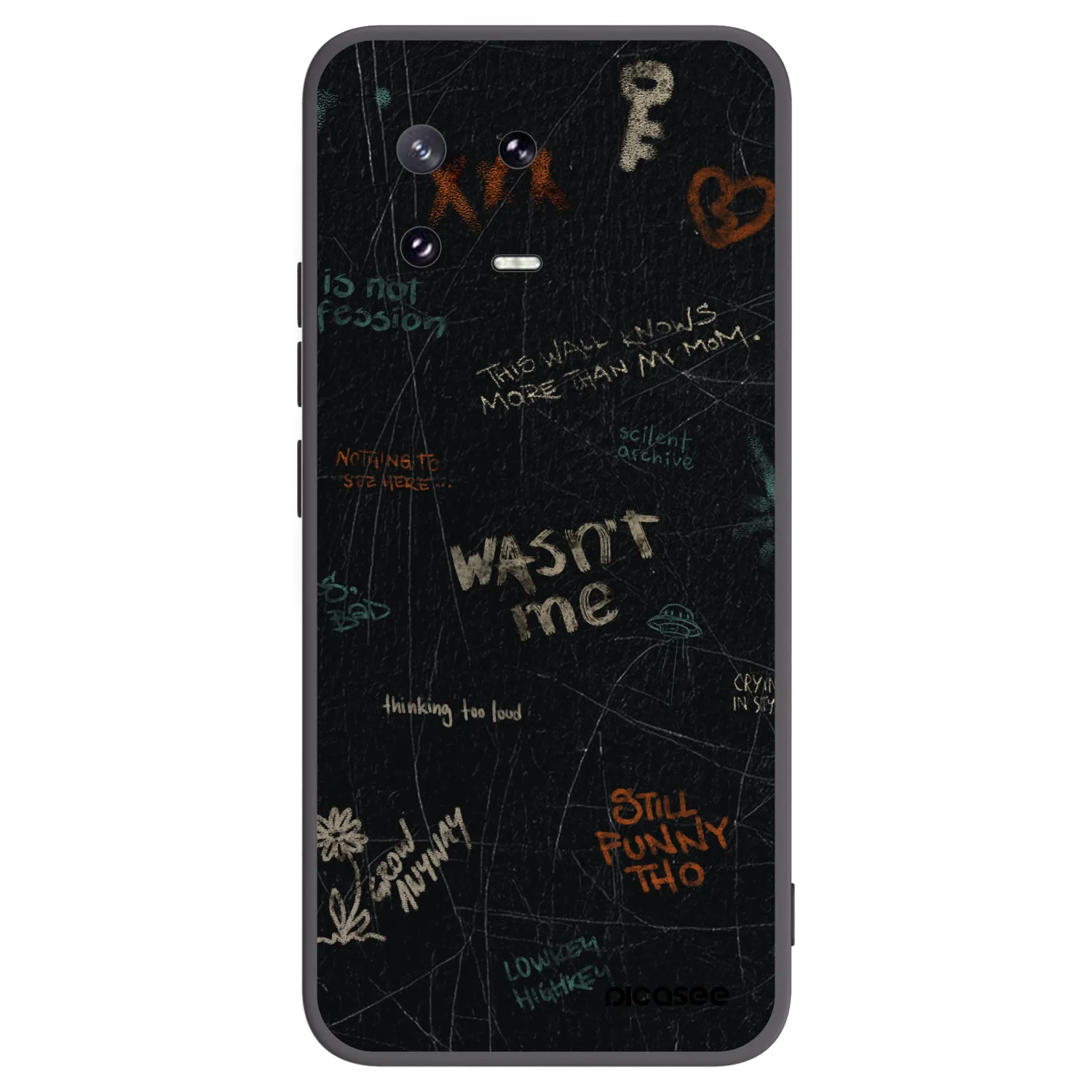 Picasee silikonowe czarne etui na Xiaomi 13 Pro - CONFESSION