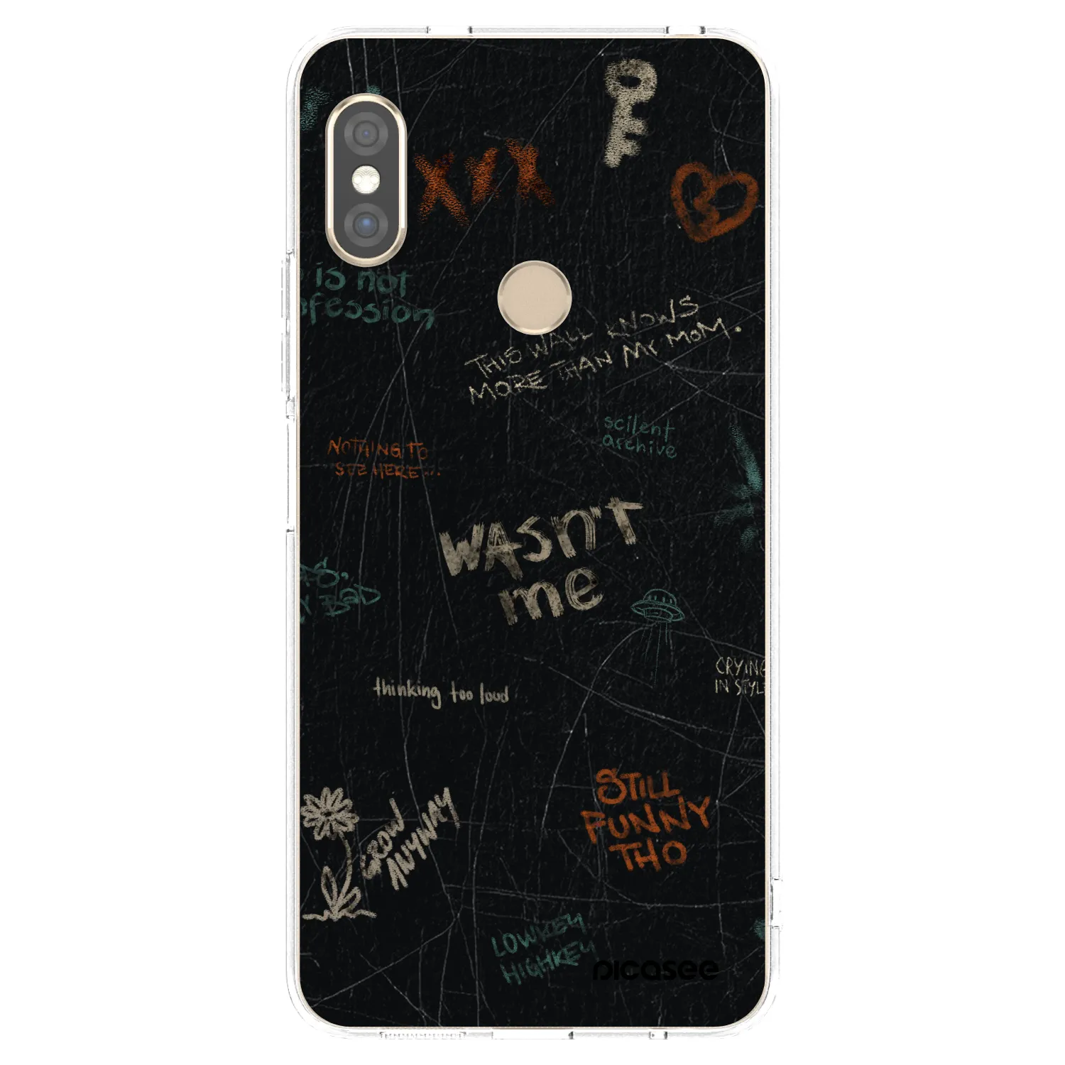 Picasee silikonowe przeźroczyste etui na Xiaomi Redmi Note 5 Global - CONFESSION