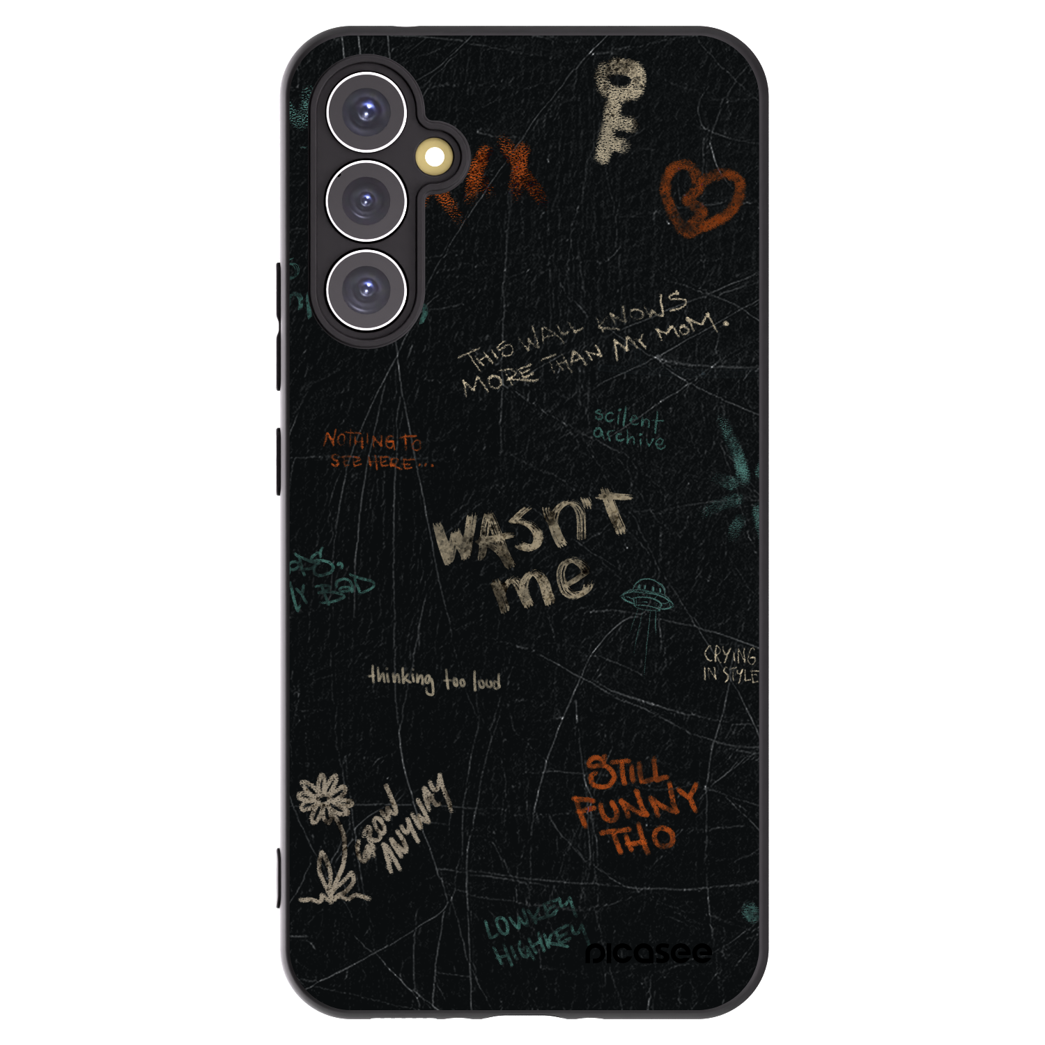 Picasee silikonowe czarne etui na Samsung Galaxy A34 5G A346B - CONFESSION