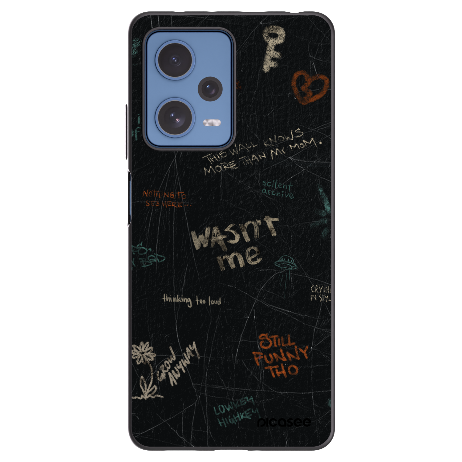 Picasee silikonowe czarne etui na Xiaomi Redmi Note 12 Pro 5G - CONFESSION