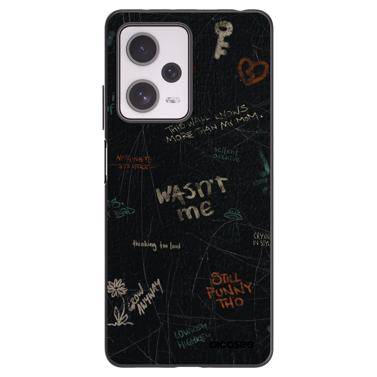 Picasee silikonowe czarne etui na Xiaomi Redmi Note 12 Pro+ 5G - CONFESSION