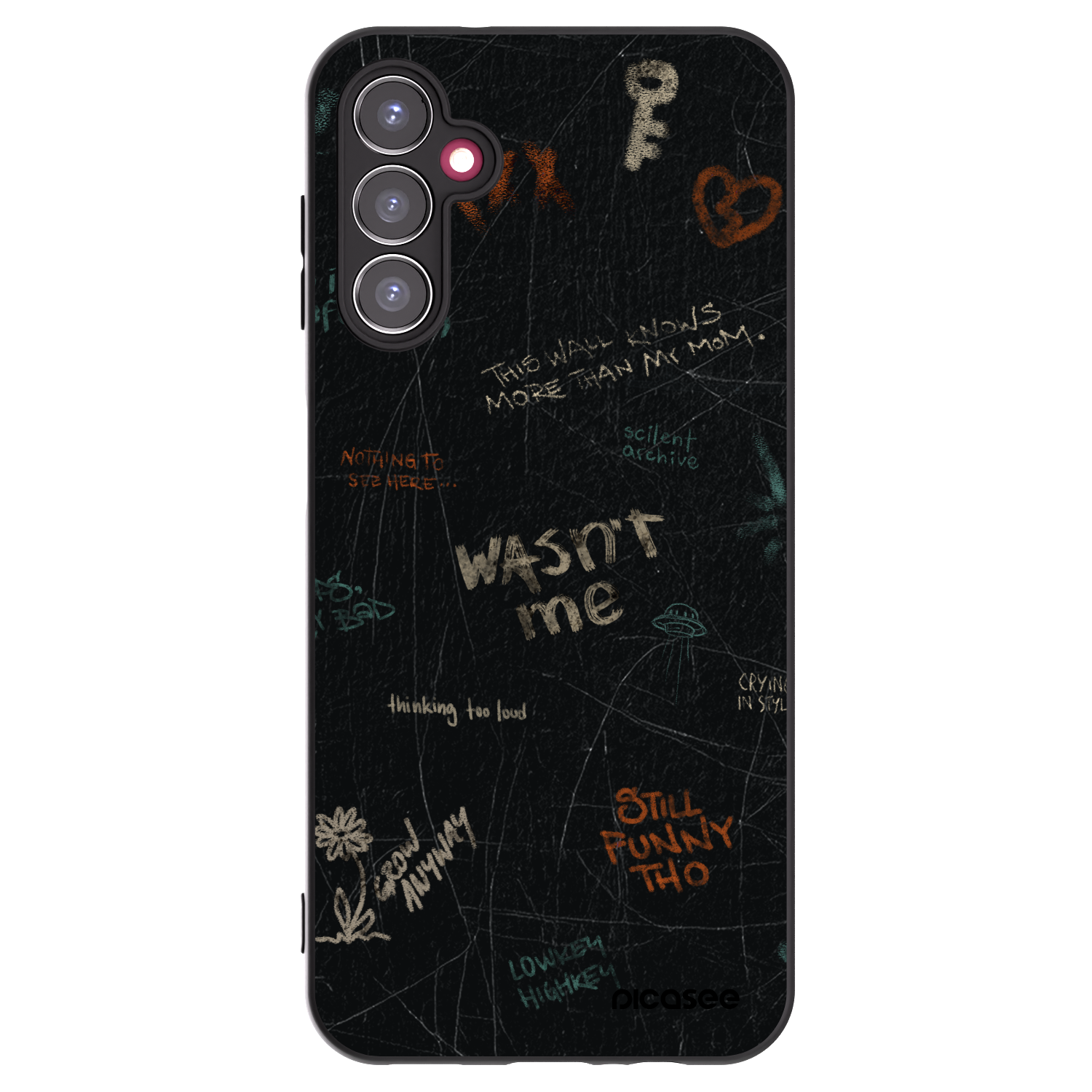 Picasee silikonowe czarne etui na Samsung Galaxy A14 4G A145R - CONFESSION