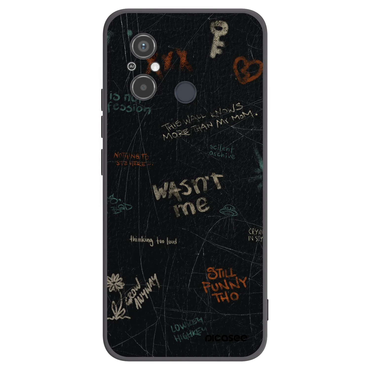 Picasee silikonowe czarne etui na Xiaomi Redmi 12C - CONFESSION