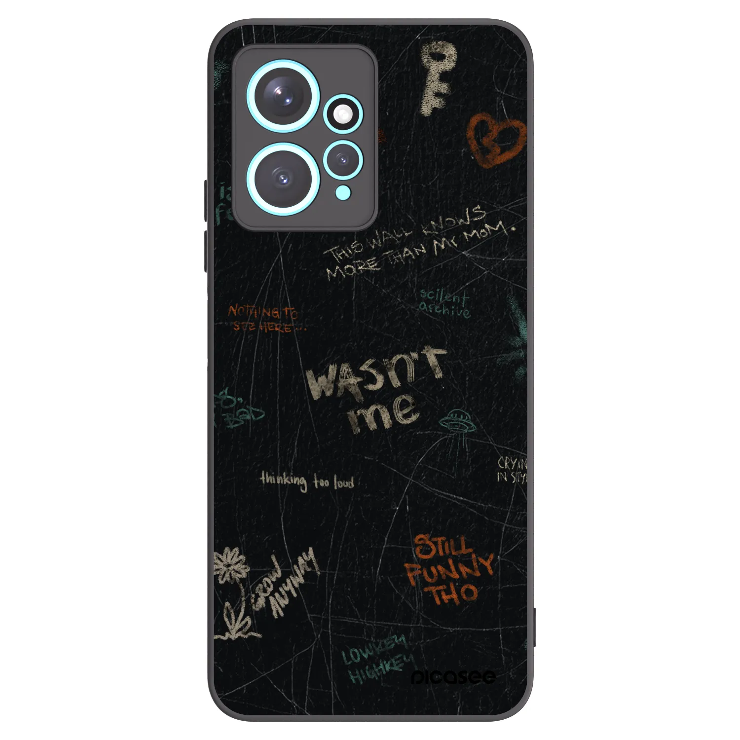Picasee silikonowe czarne etui na Xiaomi Redmi Note 12 4G - CONFESSION
