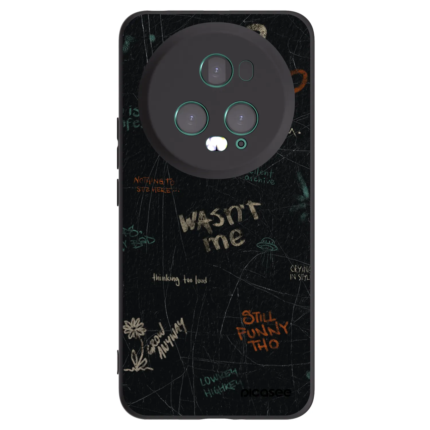 Picasee silikonowe czarne etui na Honor Magic5 Pro - CONFESSION