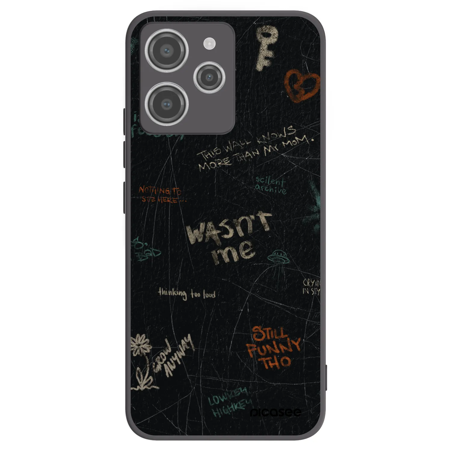 Picasee silikonowe czarne etui na Xiaomi Redmi 12 4G - CONFESSION