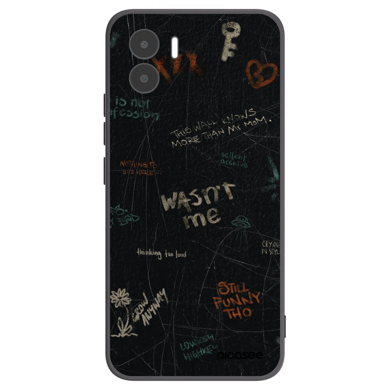 Picasee silikonowe czarne etui na Xiaomi Redmi A2 - CONFESSION