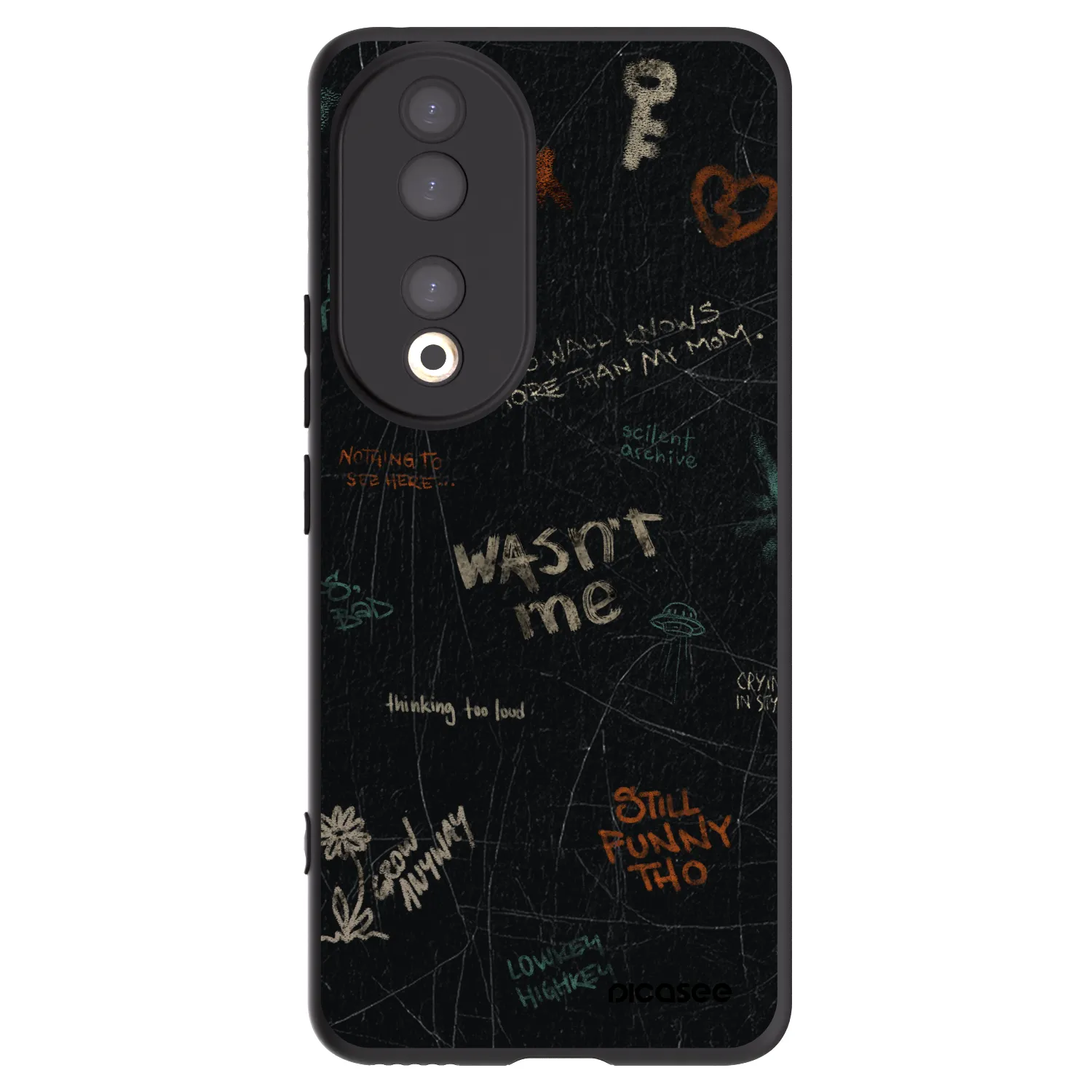 Picasee silikonowe czarne etui na Honor 90 5G - CONFESSION