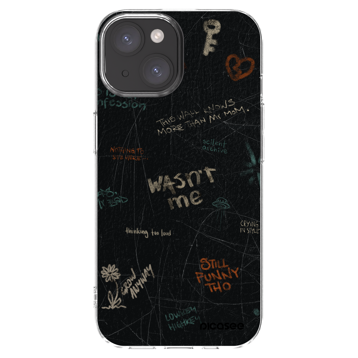 Picasee silikonowe przeźroczyste etui na Apple iPhone 15 - CONFESSION