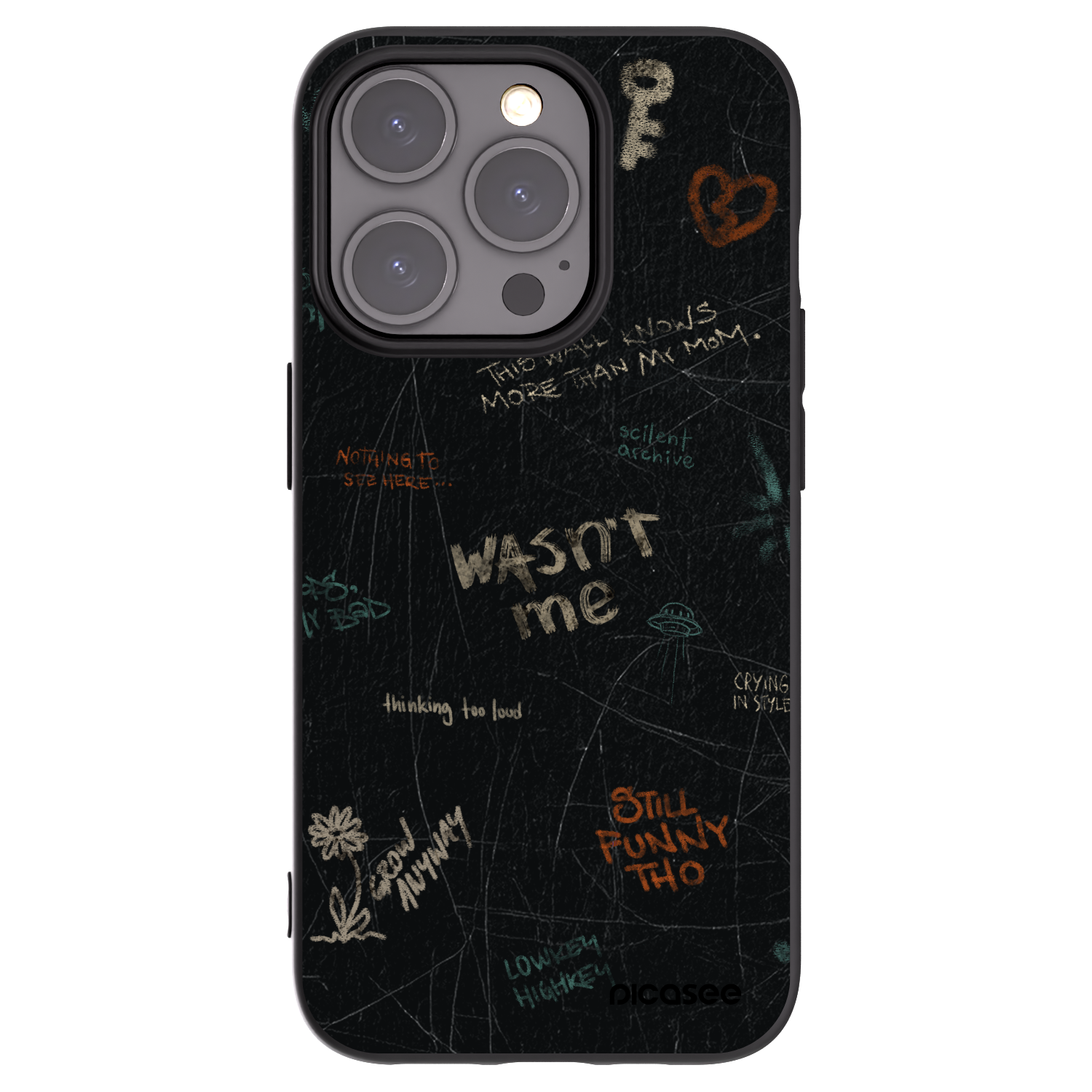Picasee silikonowe czarne etui na Apple iPhone 15 Pro - CONFESSION