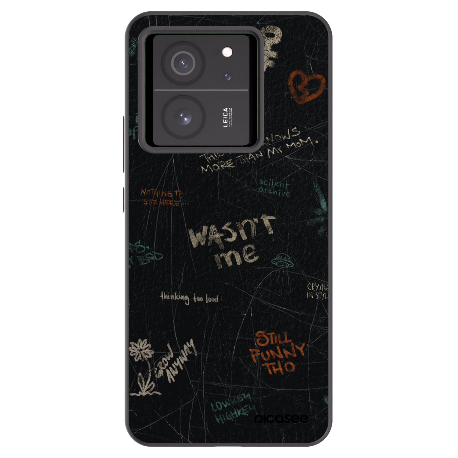 Picasee silikonowe czarne etui na Xiaomi 13T Pro - CONFESSION