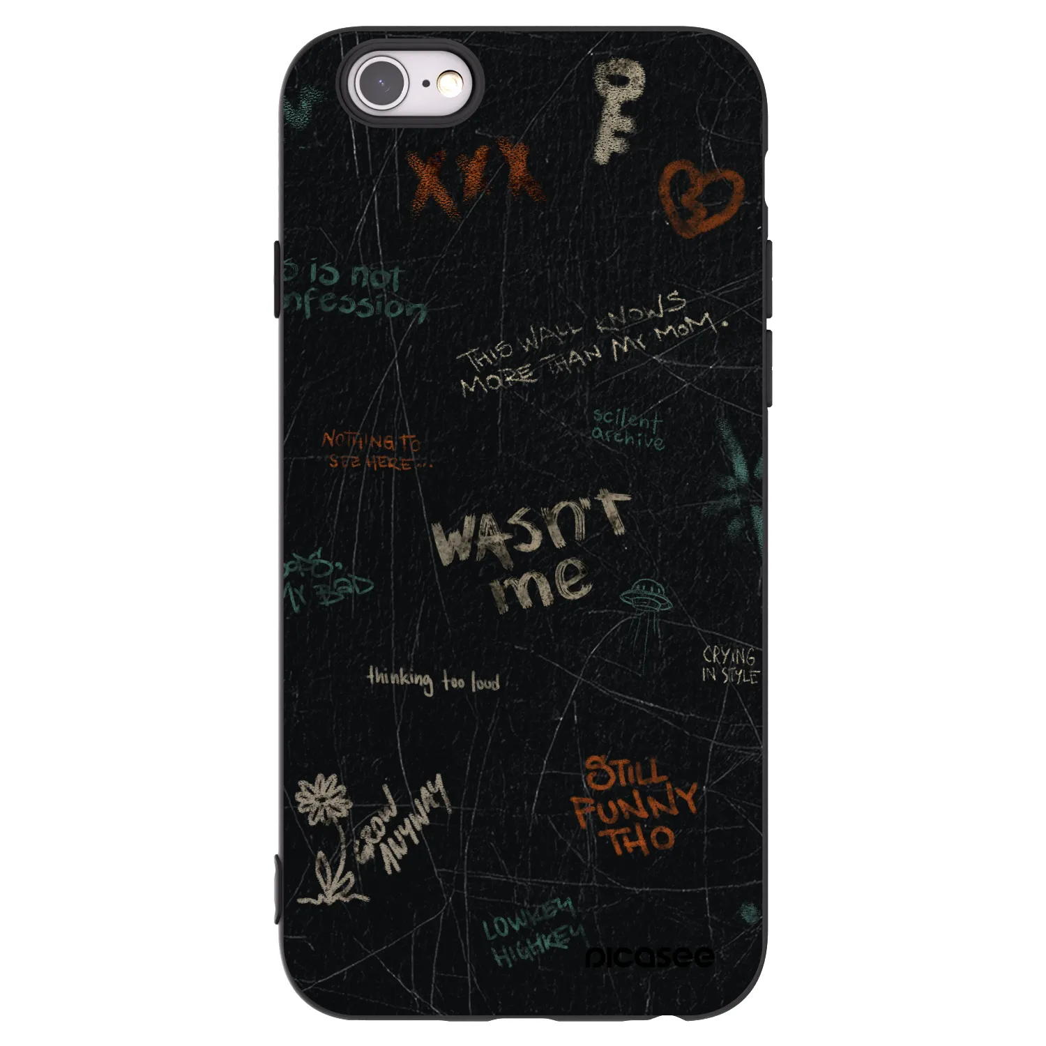 Picasee silikonowe czarne etui na Apple iPhone 6/6S - CONFESSION