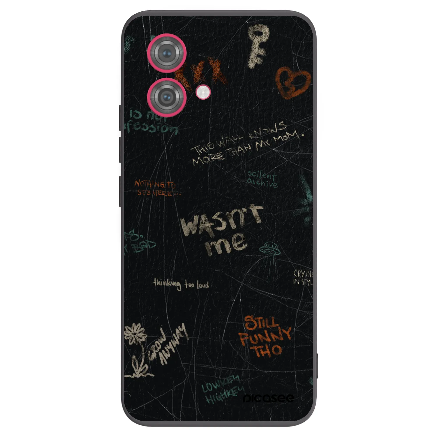 Picasee silikonowe czarne etui na Motorola Moto G84 5G - CONFESSION
