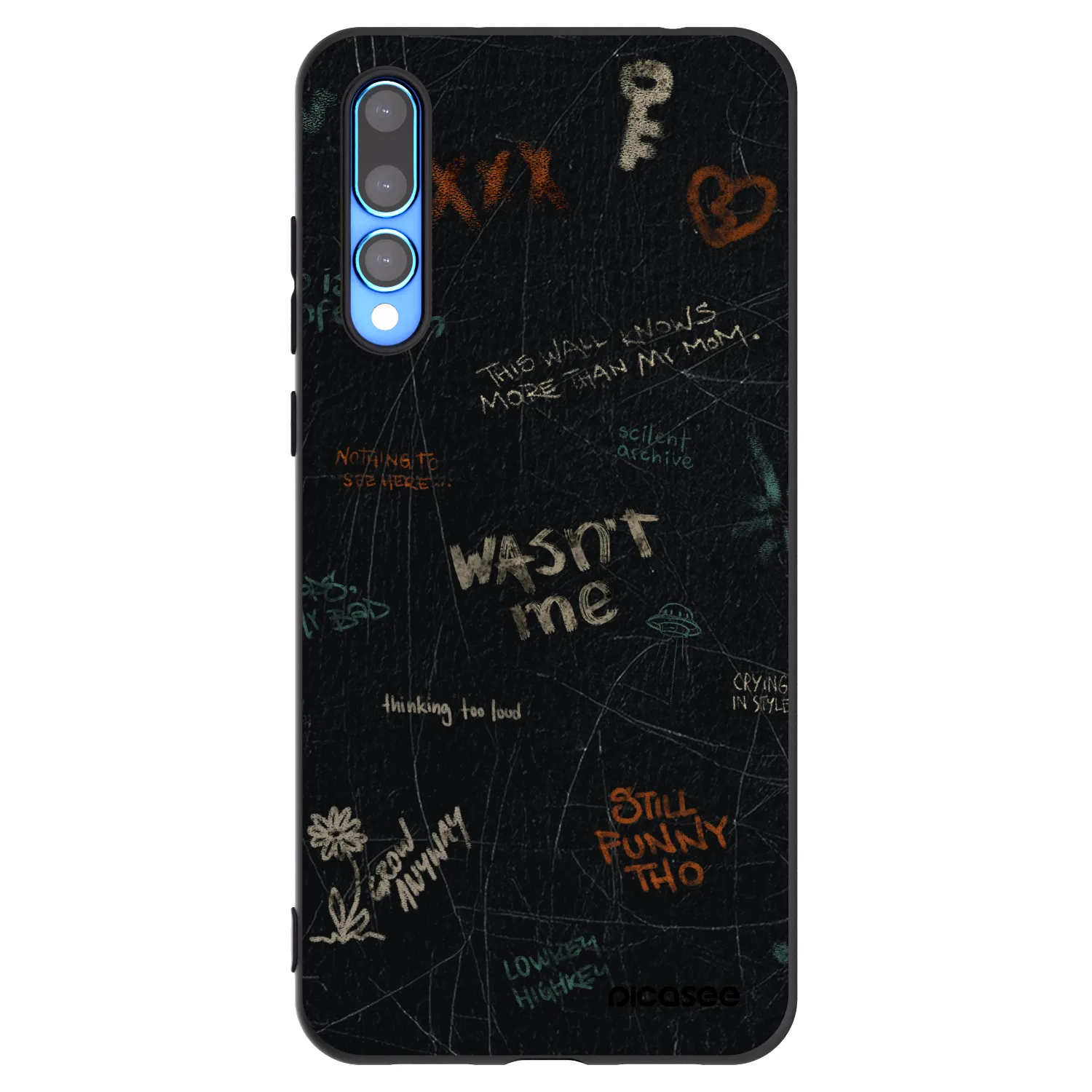 Picasee silikonowe czarne etui na Huawei P20 Pro - CONFESSION
