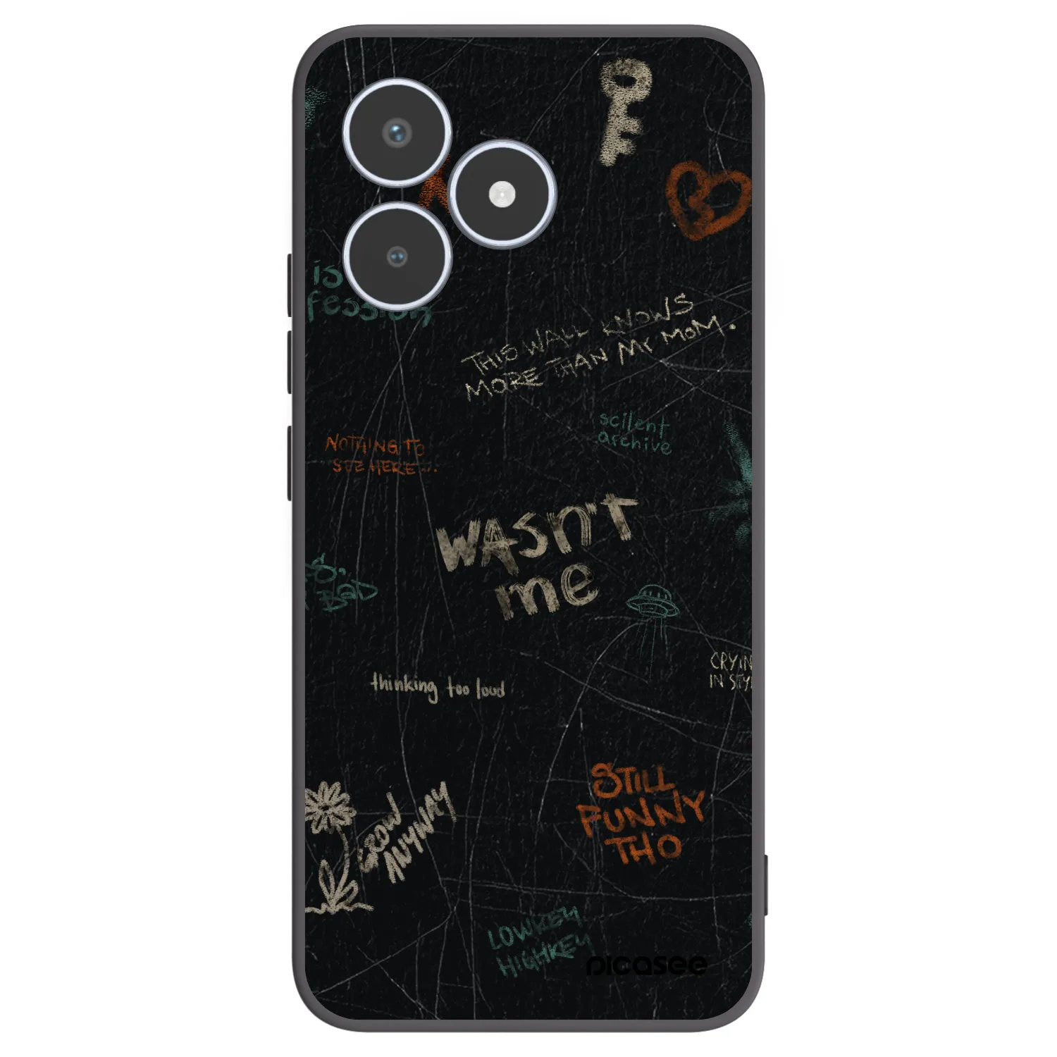 Picasee silikonowe czarne etui na Realme C53 - CONFESSION