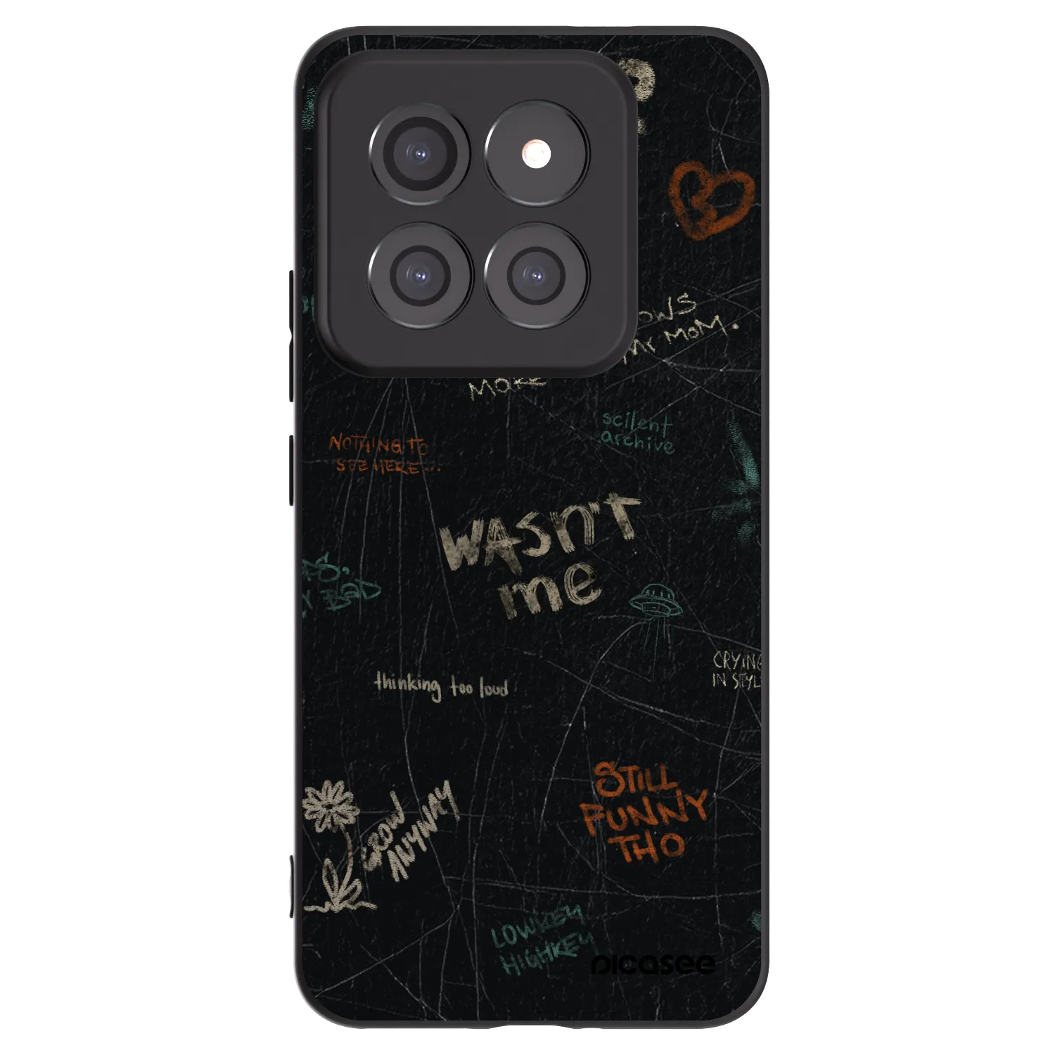 Picasee silikonowe czarne etui na Xiaomi 14 Pro - CONFESSION