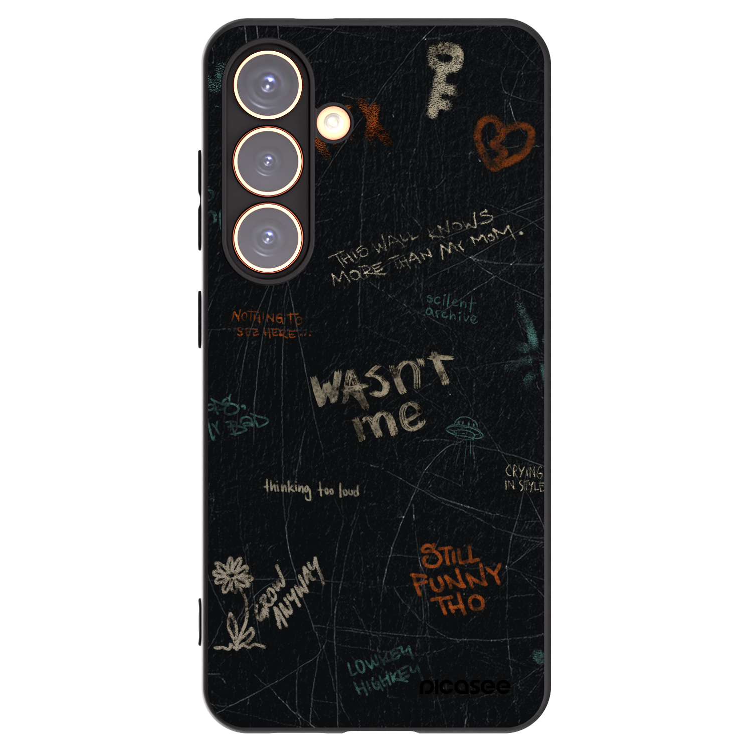 Picasee silikonowe czarne etui na Samsung Galaxy S24 S921B 5G - CONFESSION
