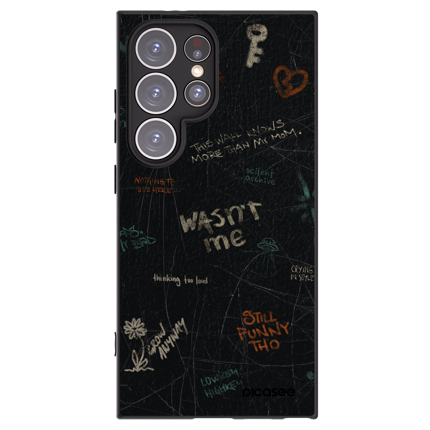 Picasee silikonowe czarne etui na Samsung Galaxy S24 Ultra S928B 5G - CONFESSION