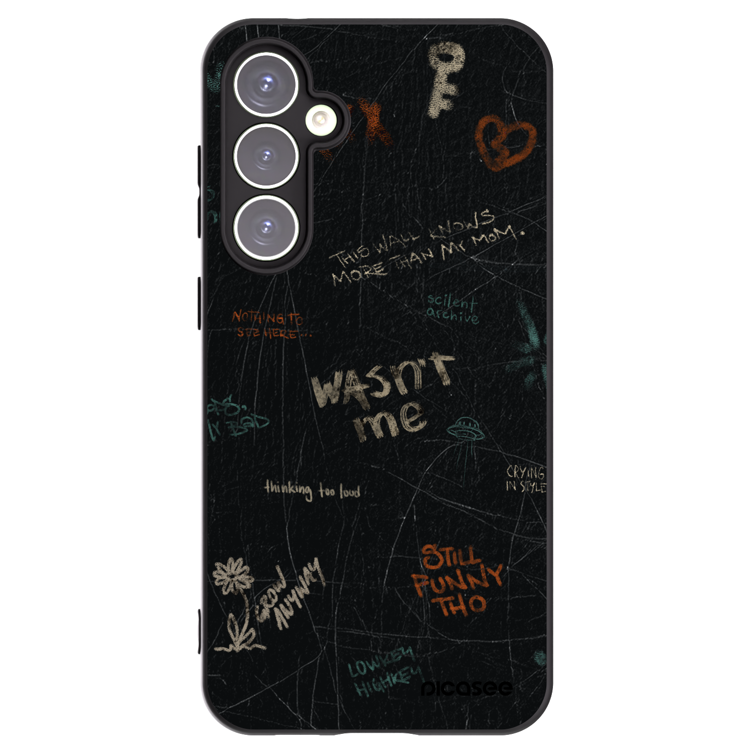 Picasee silikonowe czarne etui na Samsung Galaxy S23 FE S711B - CONFESSION