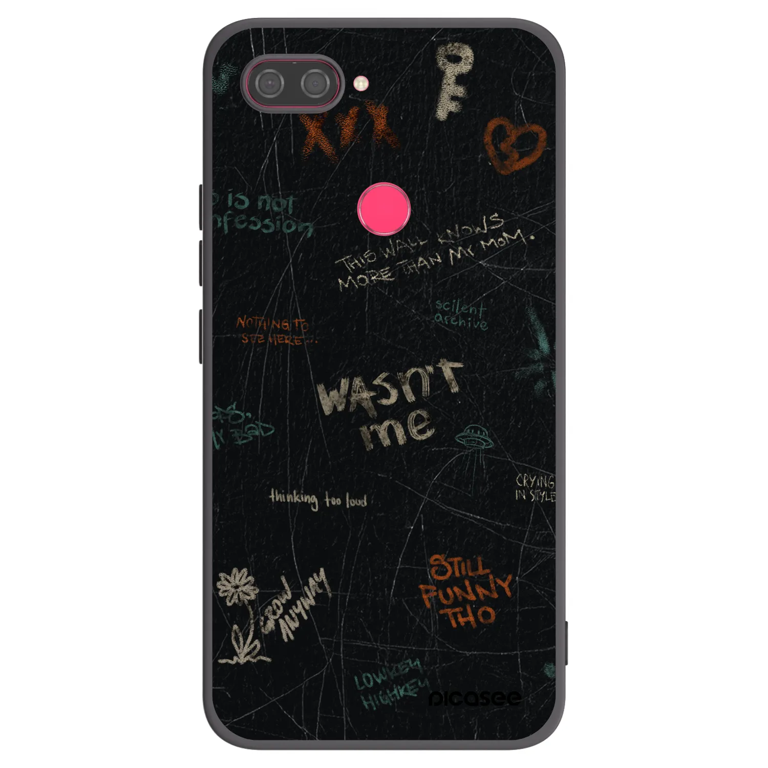 Picasee silikonowe czarne etui na Xiaomi Mi 8 Lite - CONFESSION