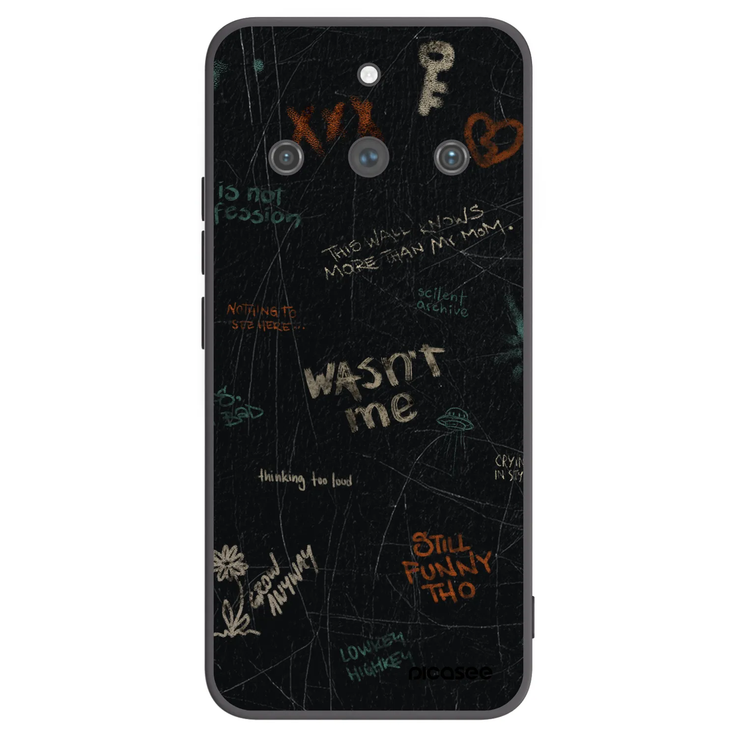 Picasee silikonowe czarne etui na Realme 11 Pro+ - CONFESSION