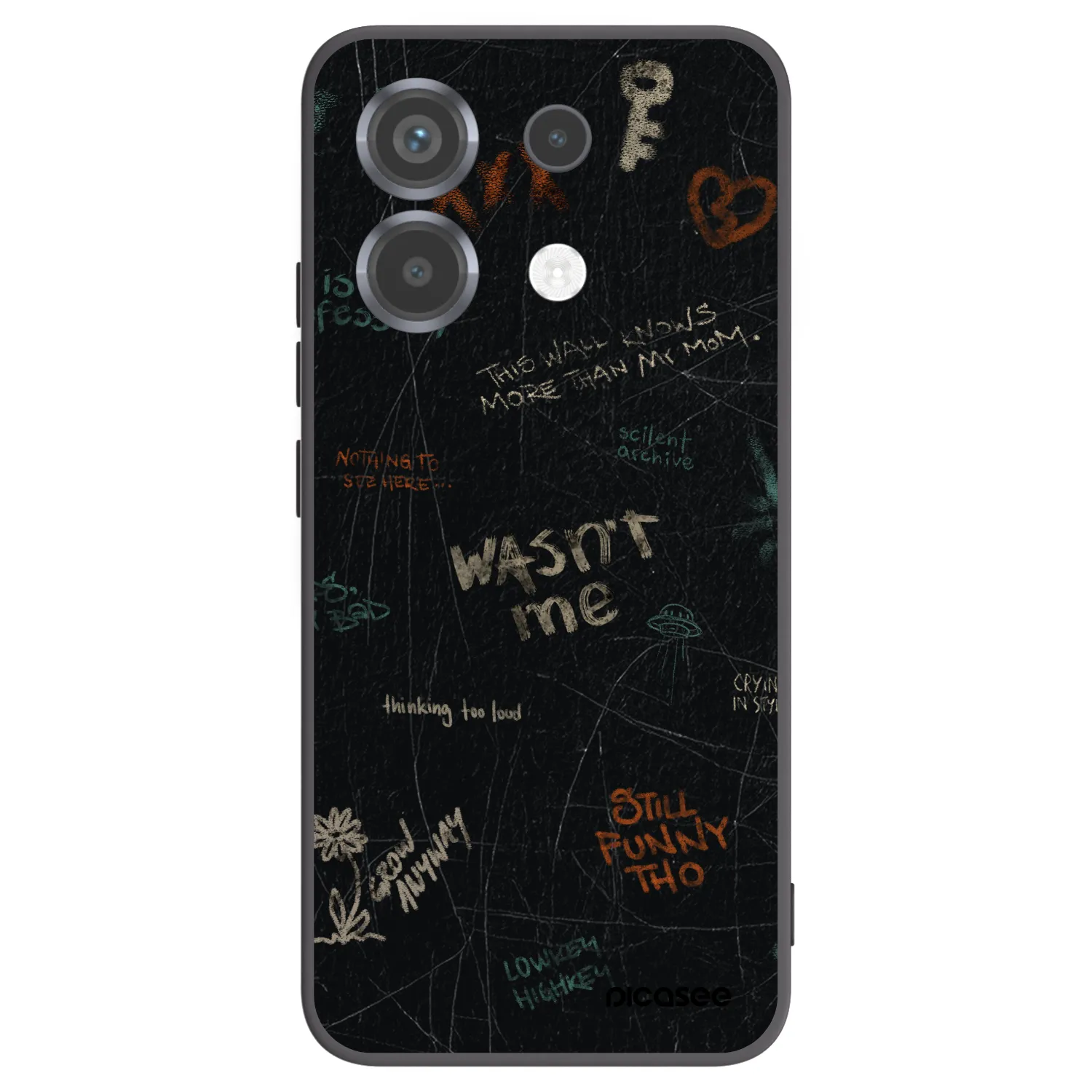 Picasee silikonowe czarne etui na Xiaomi Poco X6 - CONFESSION