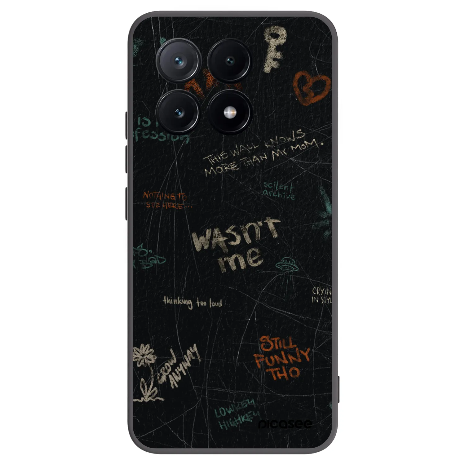 Picasee silikonowe czarne etui na Xiaomi Poco X6 Pro - CONFESSION