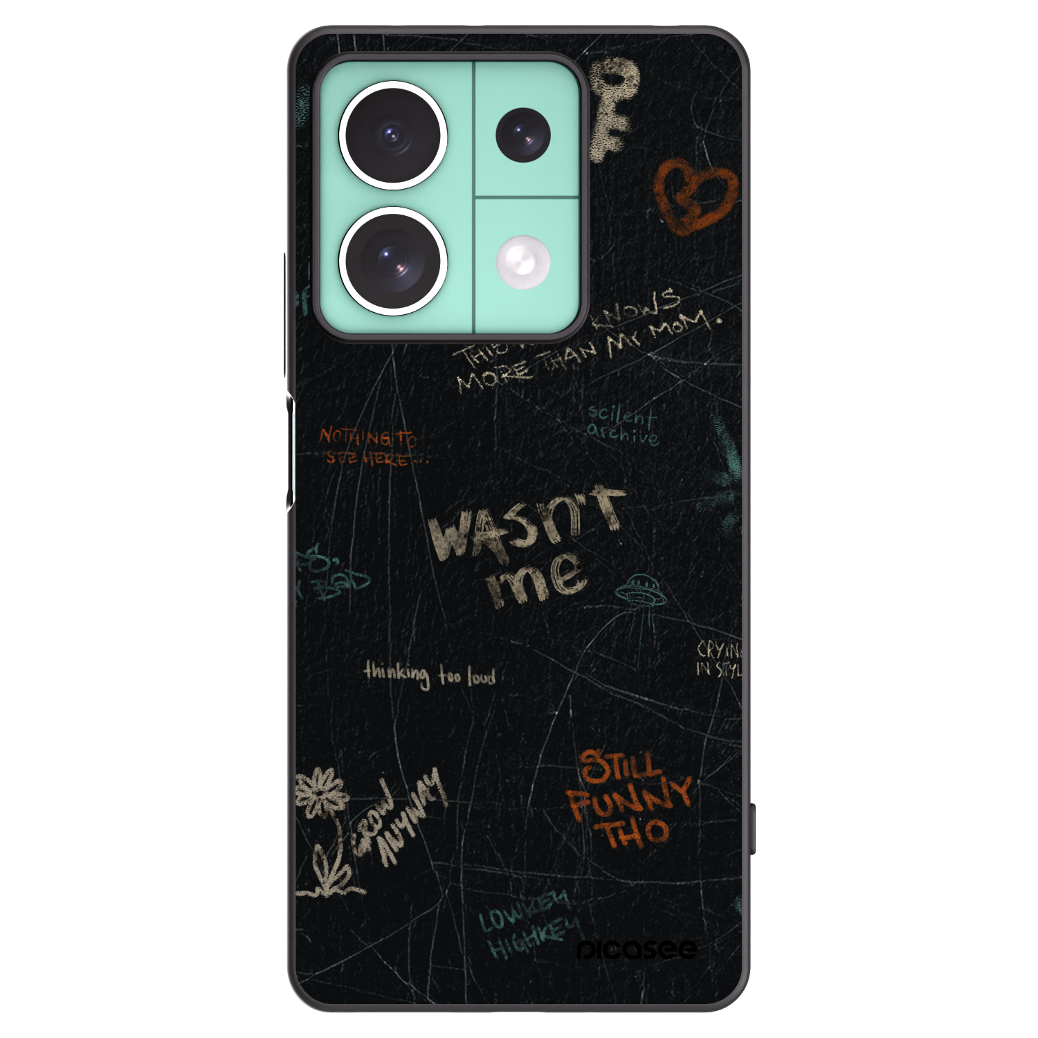 Picasee silikonowe czarne etui na Xiaomi Redmi Note 13 5G - CONFESSION