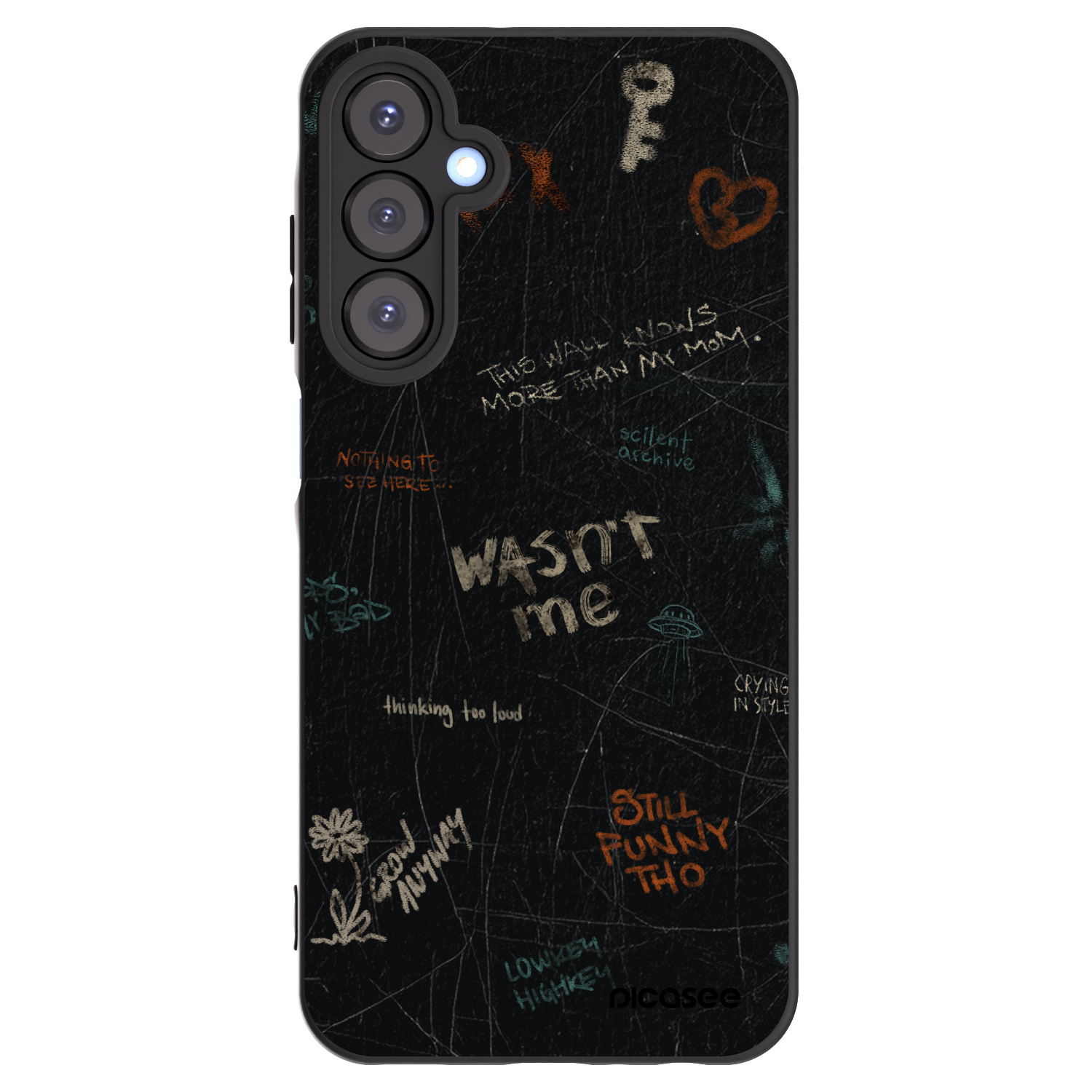 Picasee silikonowe czarne etui na Samsung Galaxy A25 A256B 5G - CONFESSION