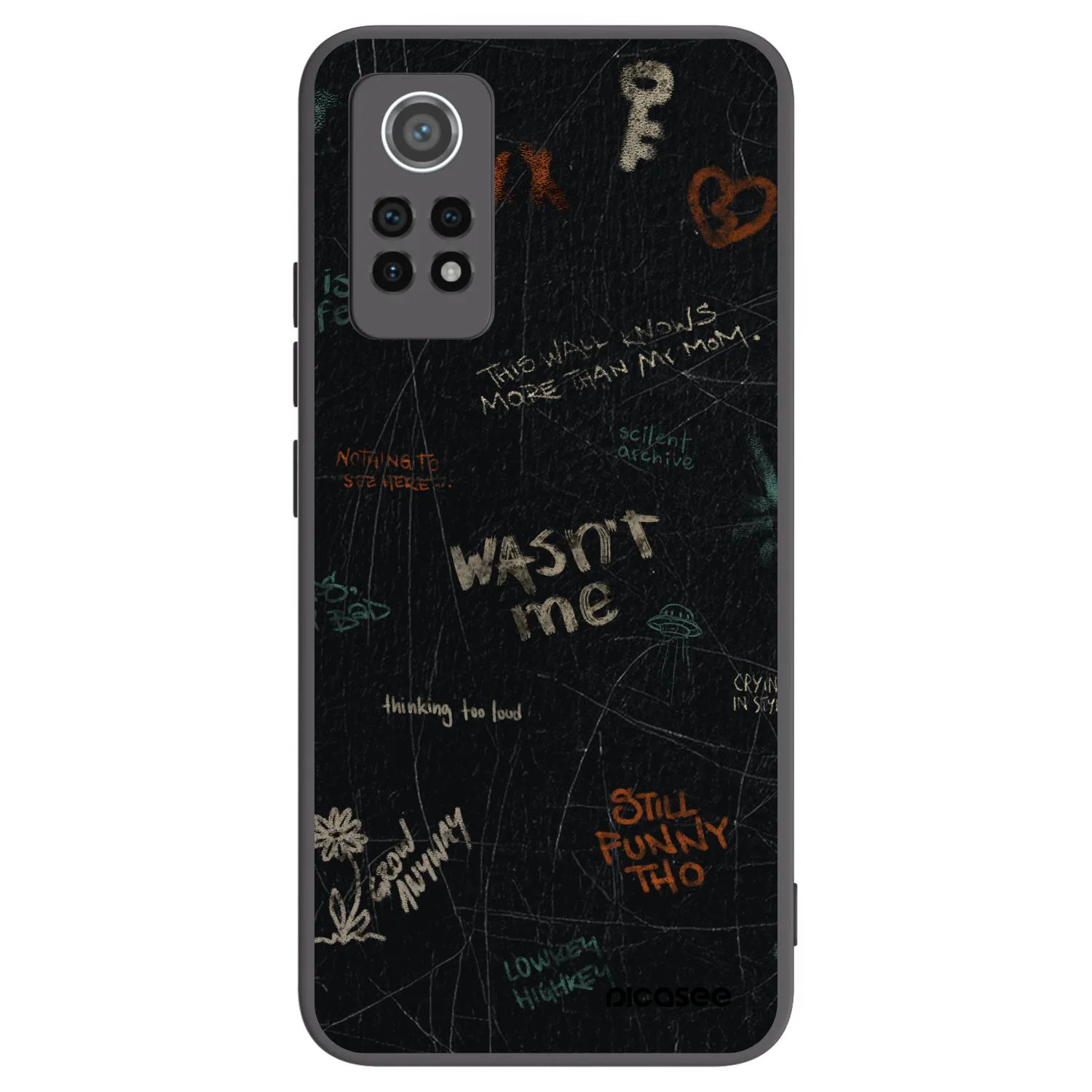 Picasee silikonowe czarne etui na Xiaomi Redmi Note 12 Pro 4G - CONFESSION