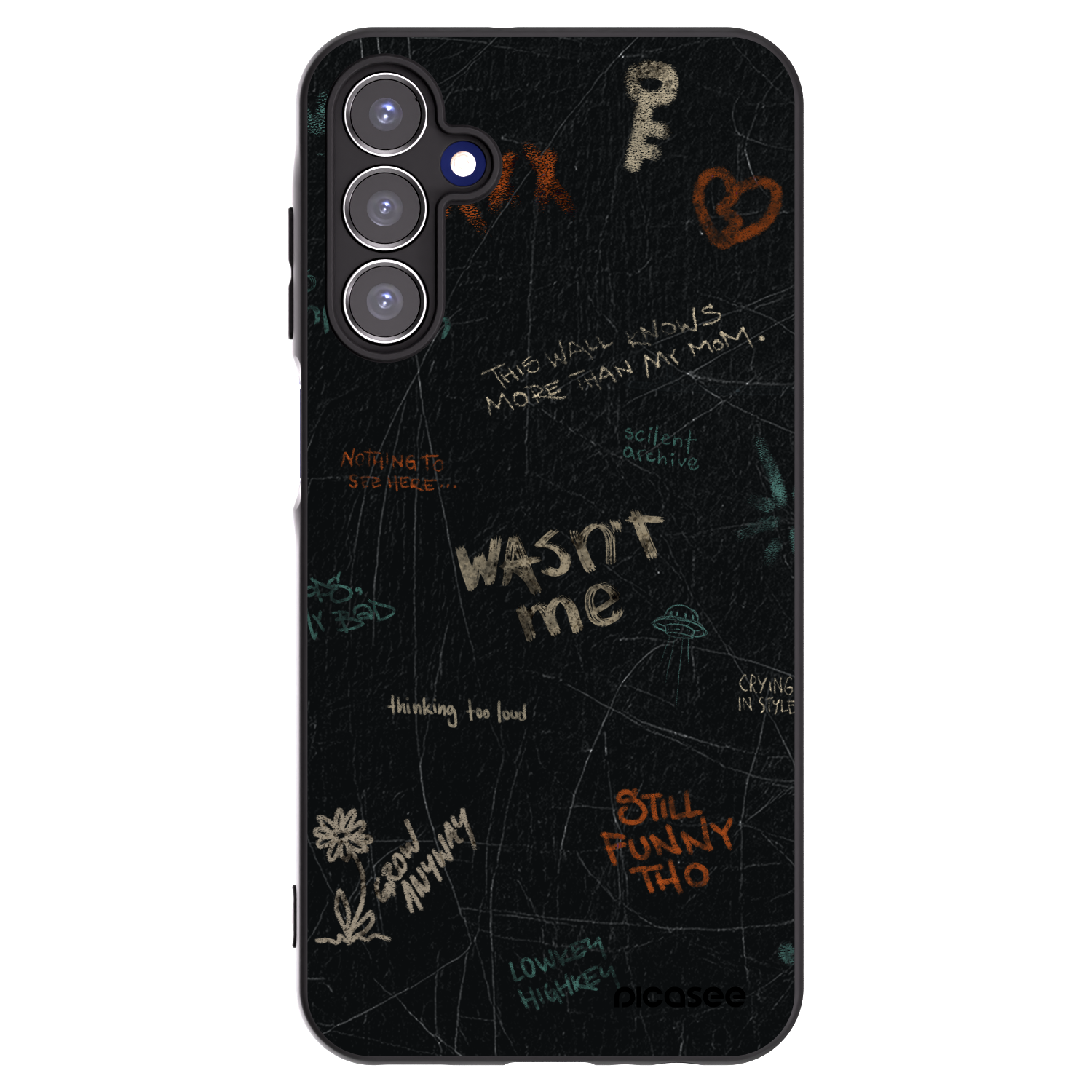 Picasee silikonowe czarne etui na Samsung Galaxy A15 A156B 5G - CONFESSION