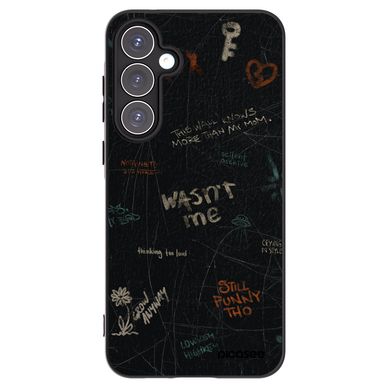 Picasee silikonowe czarne etui na Samsung Galaxy A55 5G A556B - CONFESSION