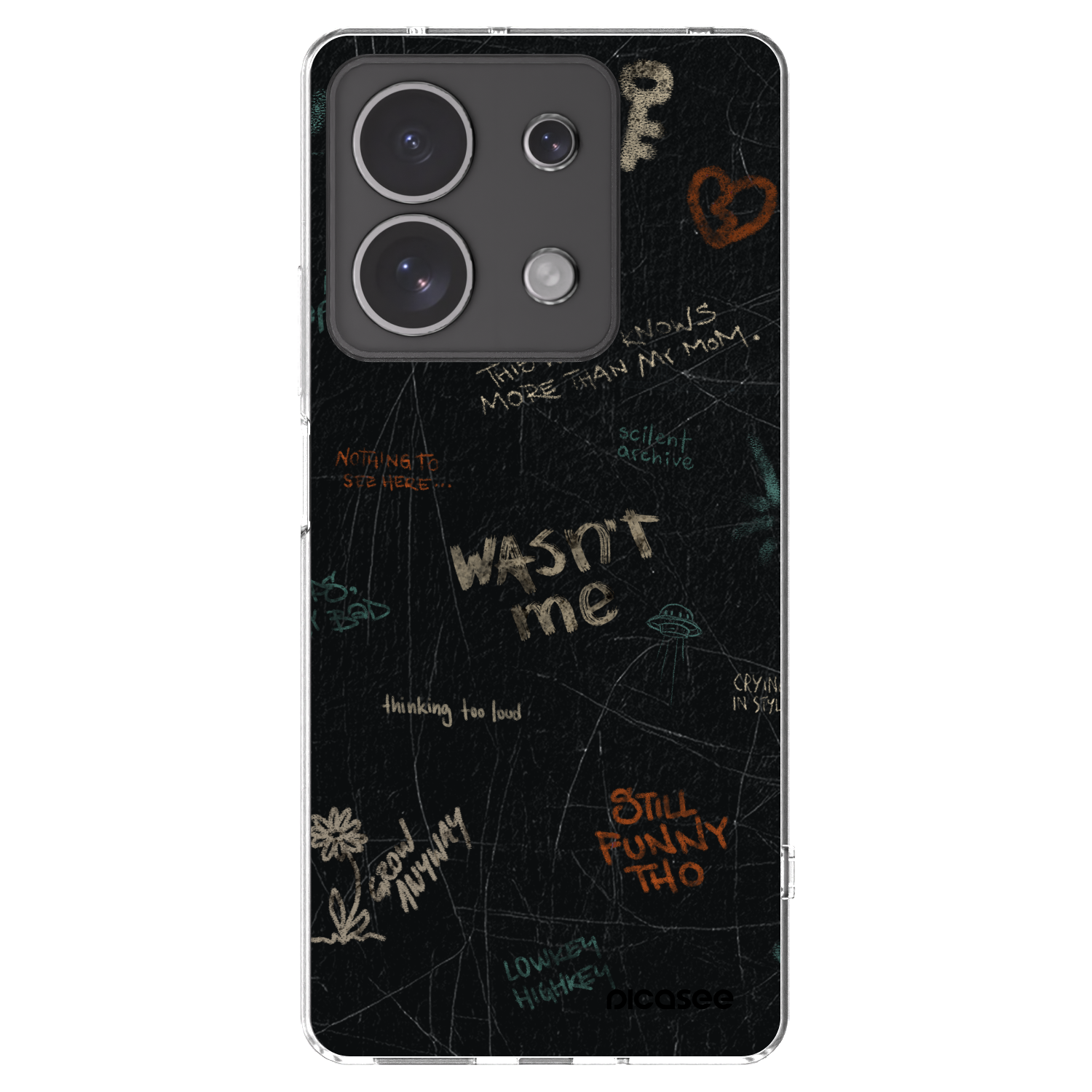 Picasee silikonowe przeźroczyste etui na Xiaomi Redmi Note 13 4G - CONFESSION