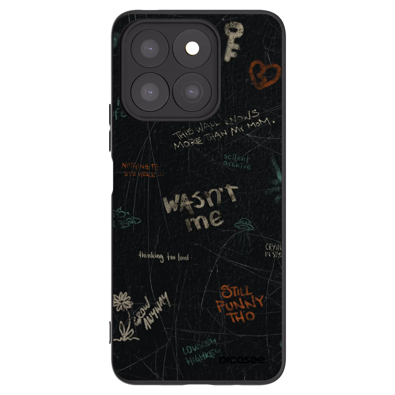 Picasee silikonowe czarne etui na Honor X8b - CONFESSION