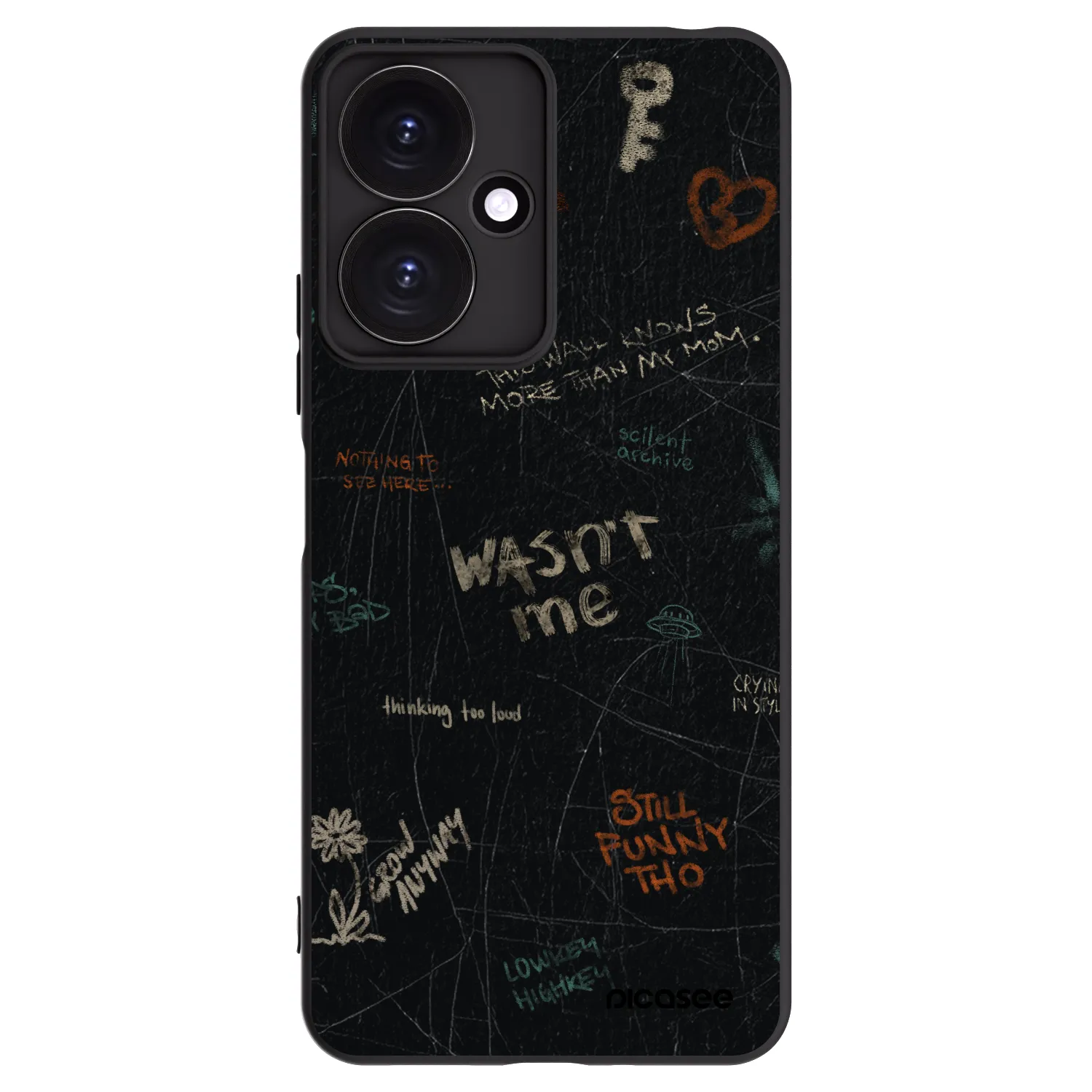 Picasee silikonowe czarne etui na Xiaomi Redmi 13C 5G - CONFESSION