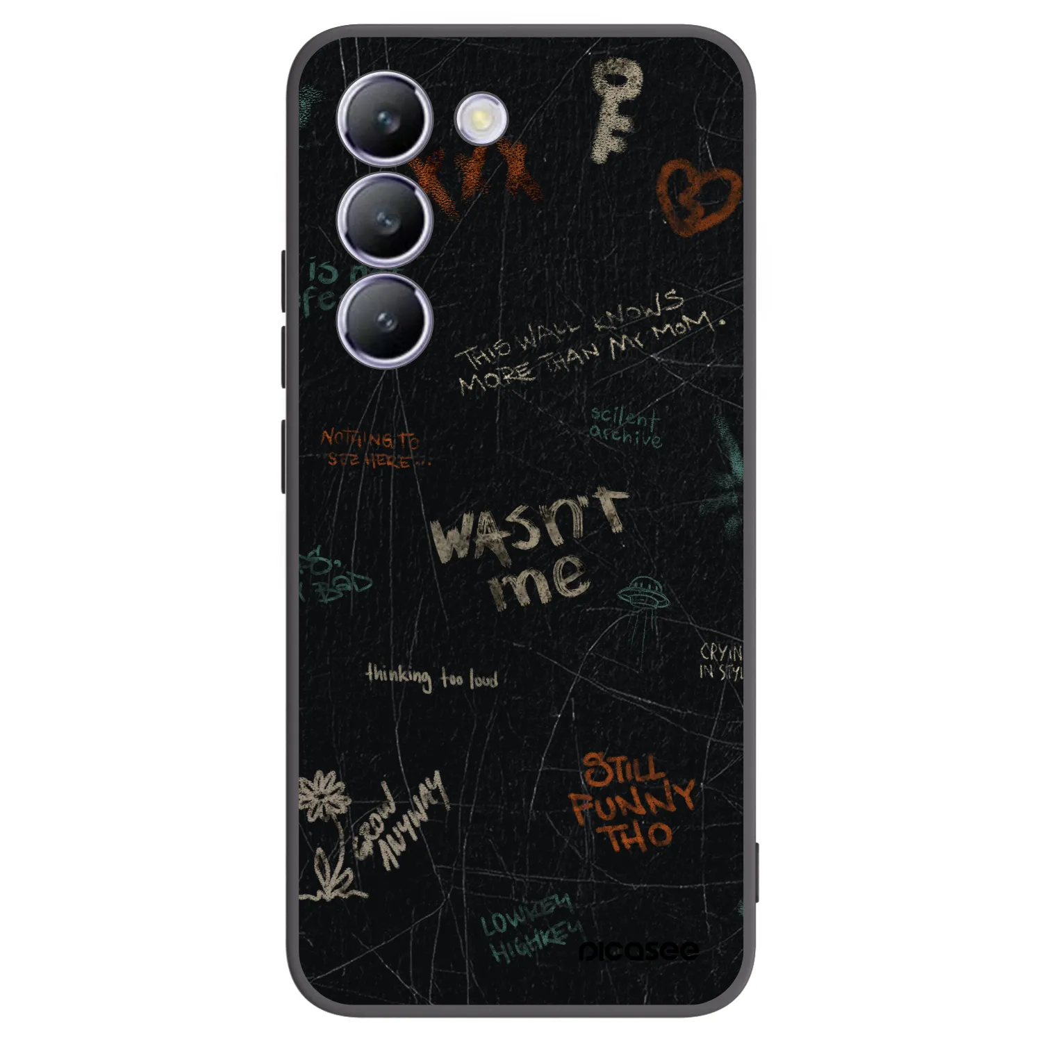 Picasee silikonowe czarne etui na Vivo V40 SE 5G - CONFESSION