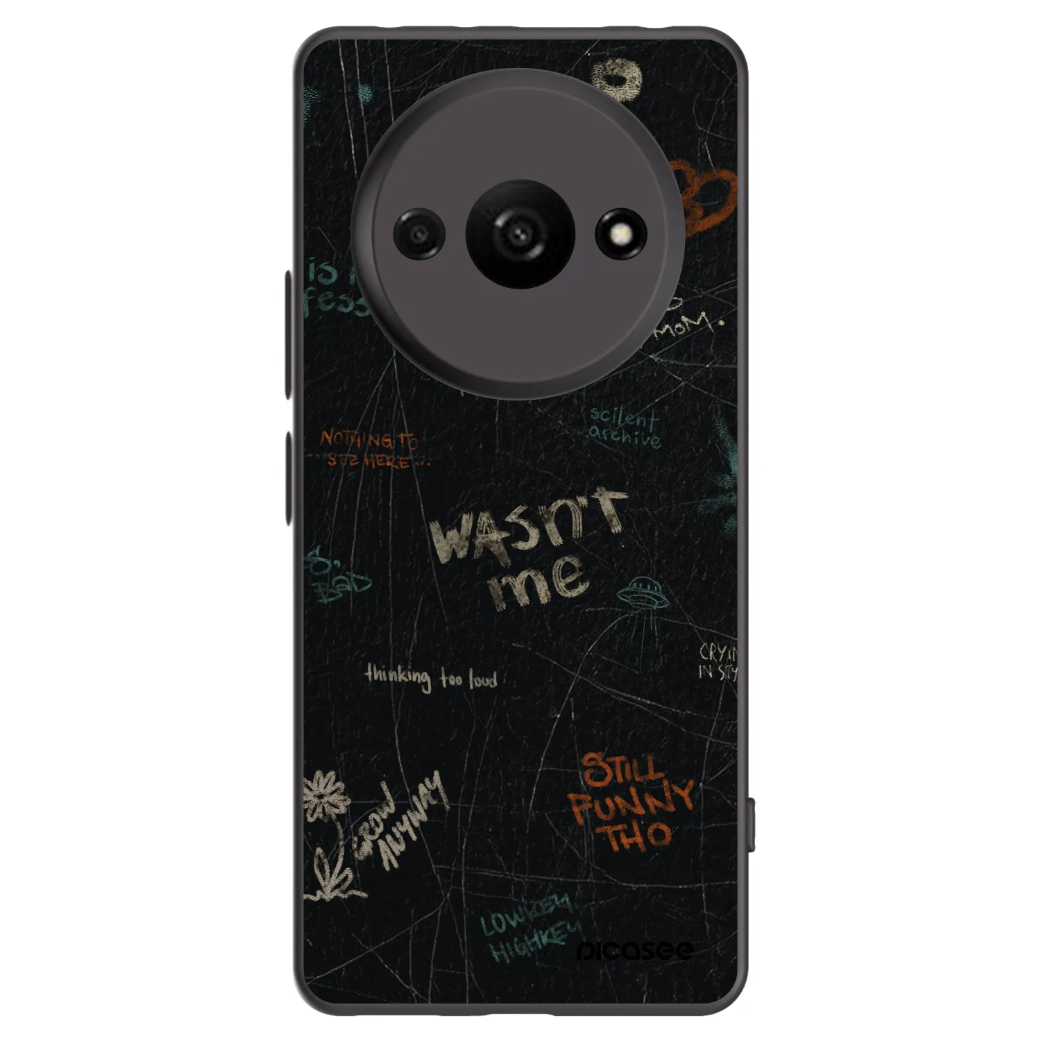 Picasee silikonowe czarne etui na Xiaomi Redmi A3 - CONFESSION