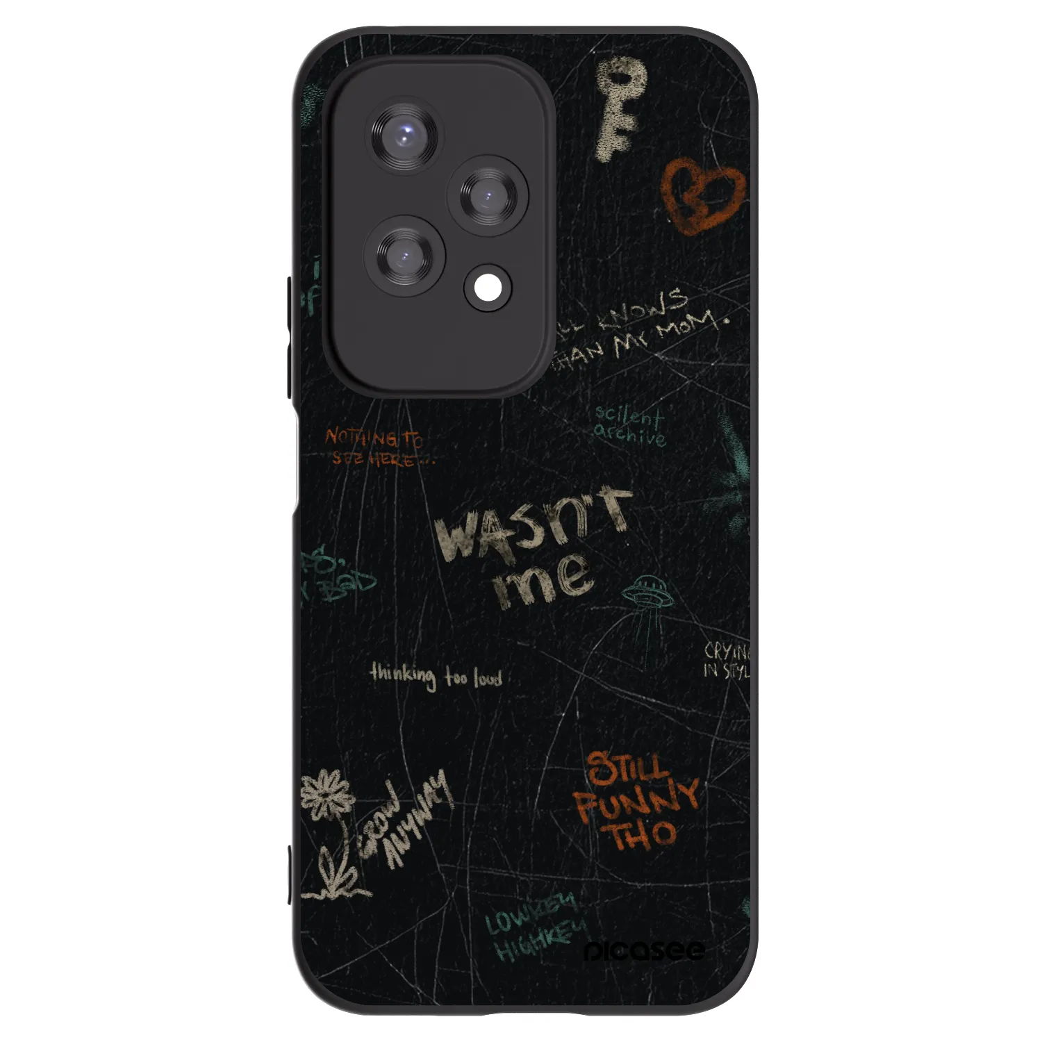 Picasee silikonowe czarne etui na Honor 200 Lite - CONFESSION