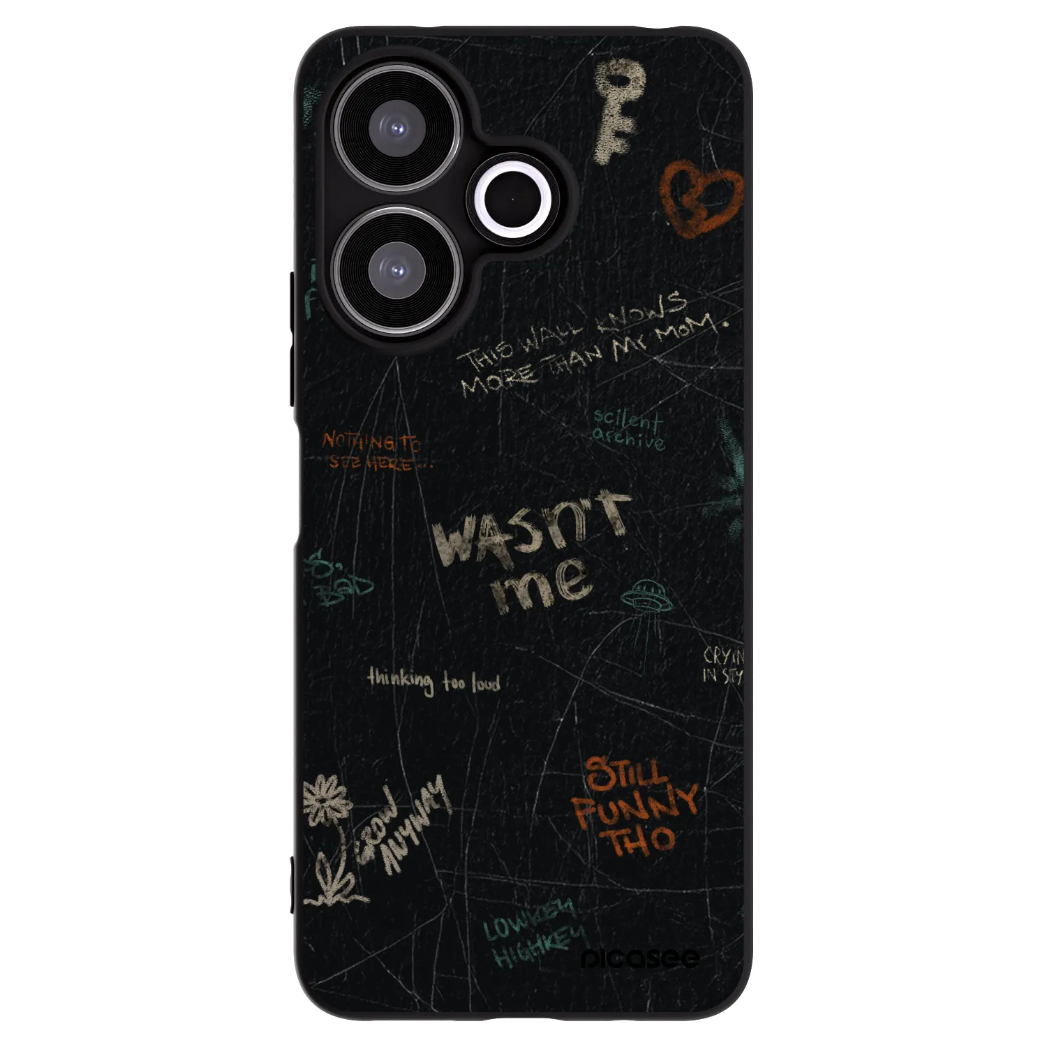Picasee silikonowe czarne etui na Xiaomi Redmi 13 4G - CONFESSION
