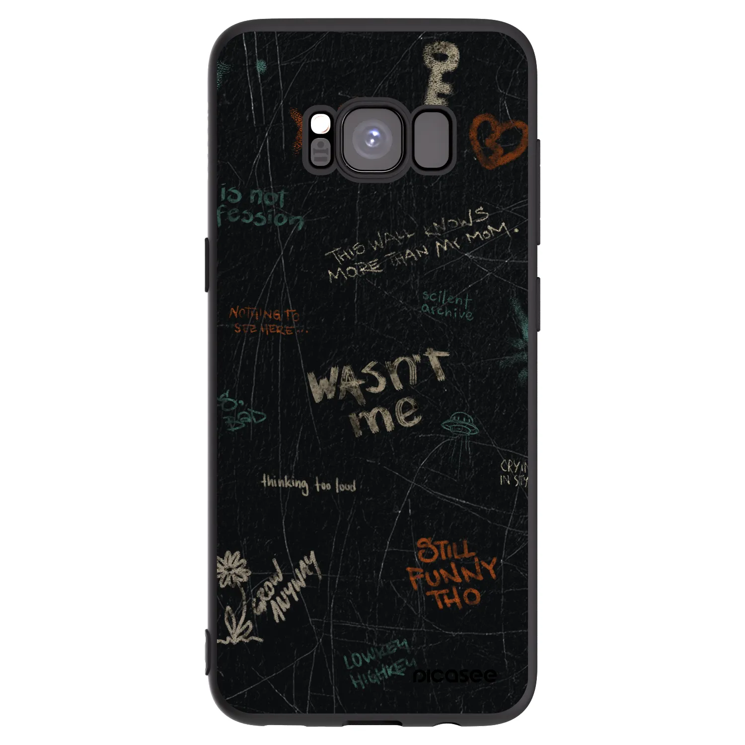 Picasee silikonowe czarne etui na Samsung Galaxy S8 G950F - CONFESSION