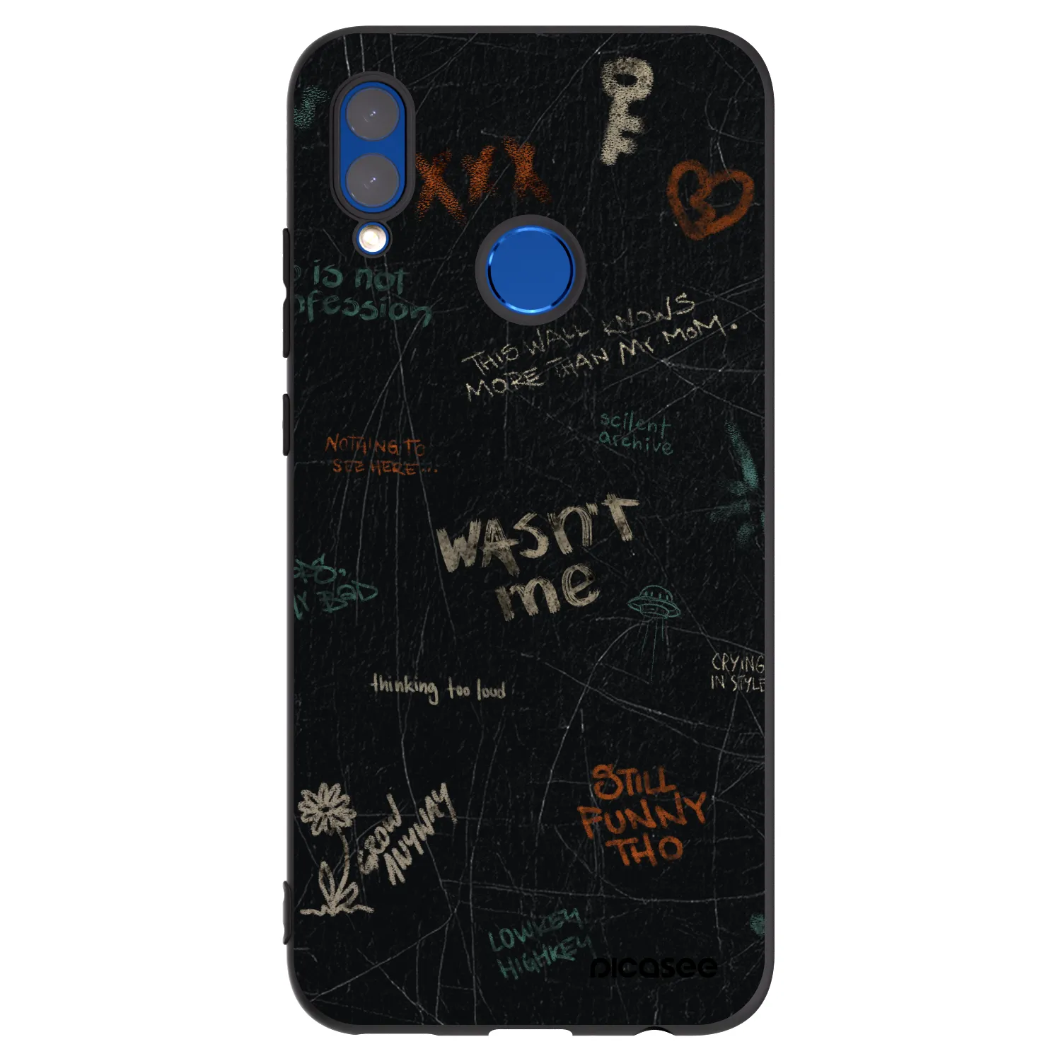 Picasee silikonowe czarne etui na Honor 10 Lite - CONFESSION