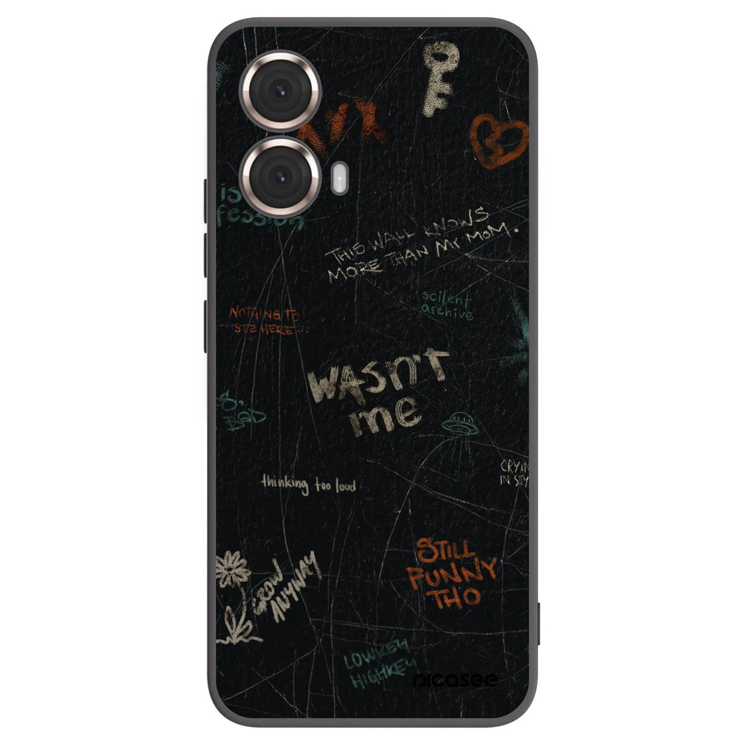 Picasee silikonowe czarne etui na Motorola Moto G85 - CONFESSION