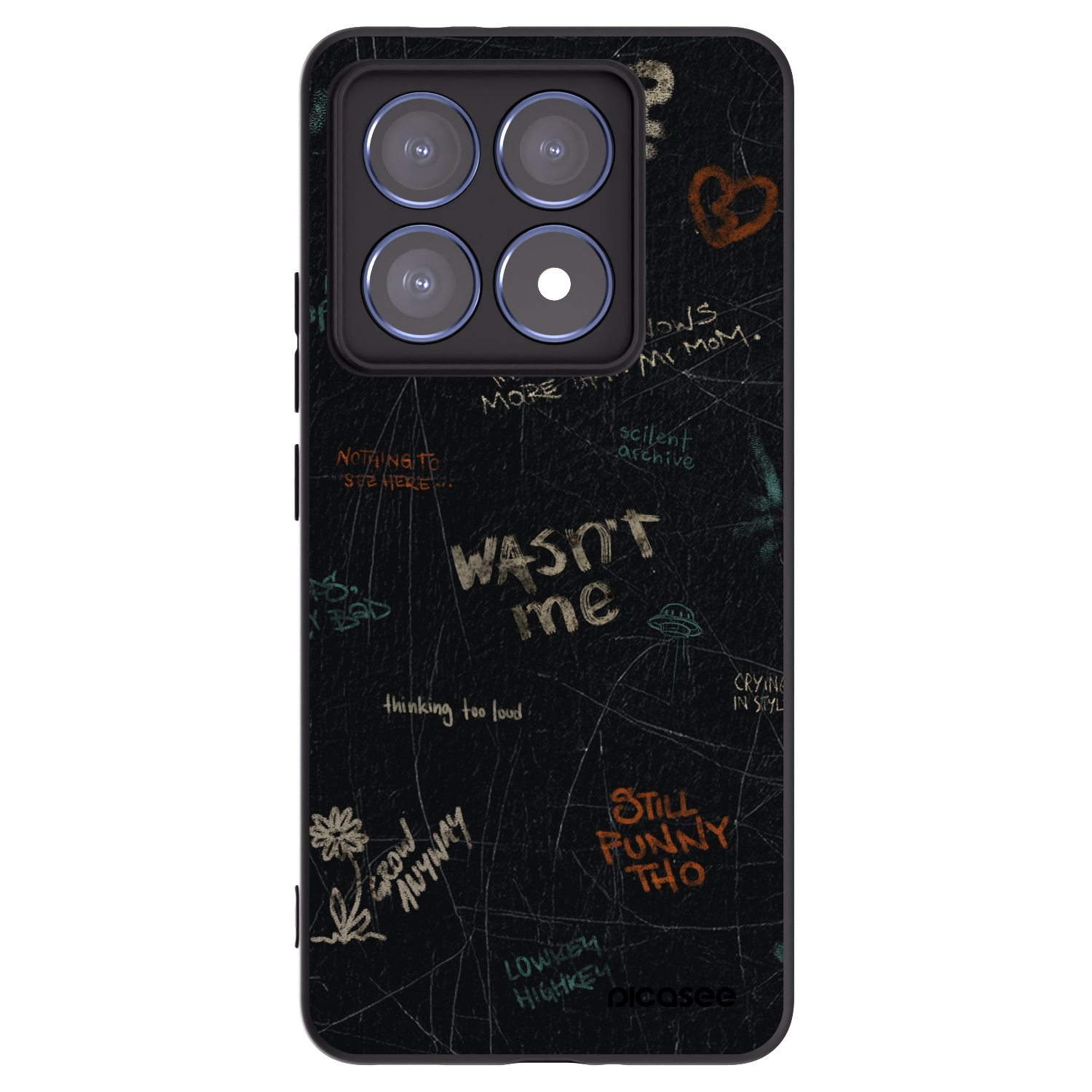 Picasee silikonowe czarne etui na Xiaomi 14T Pro - CONFESSION