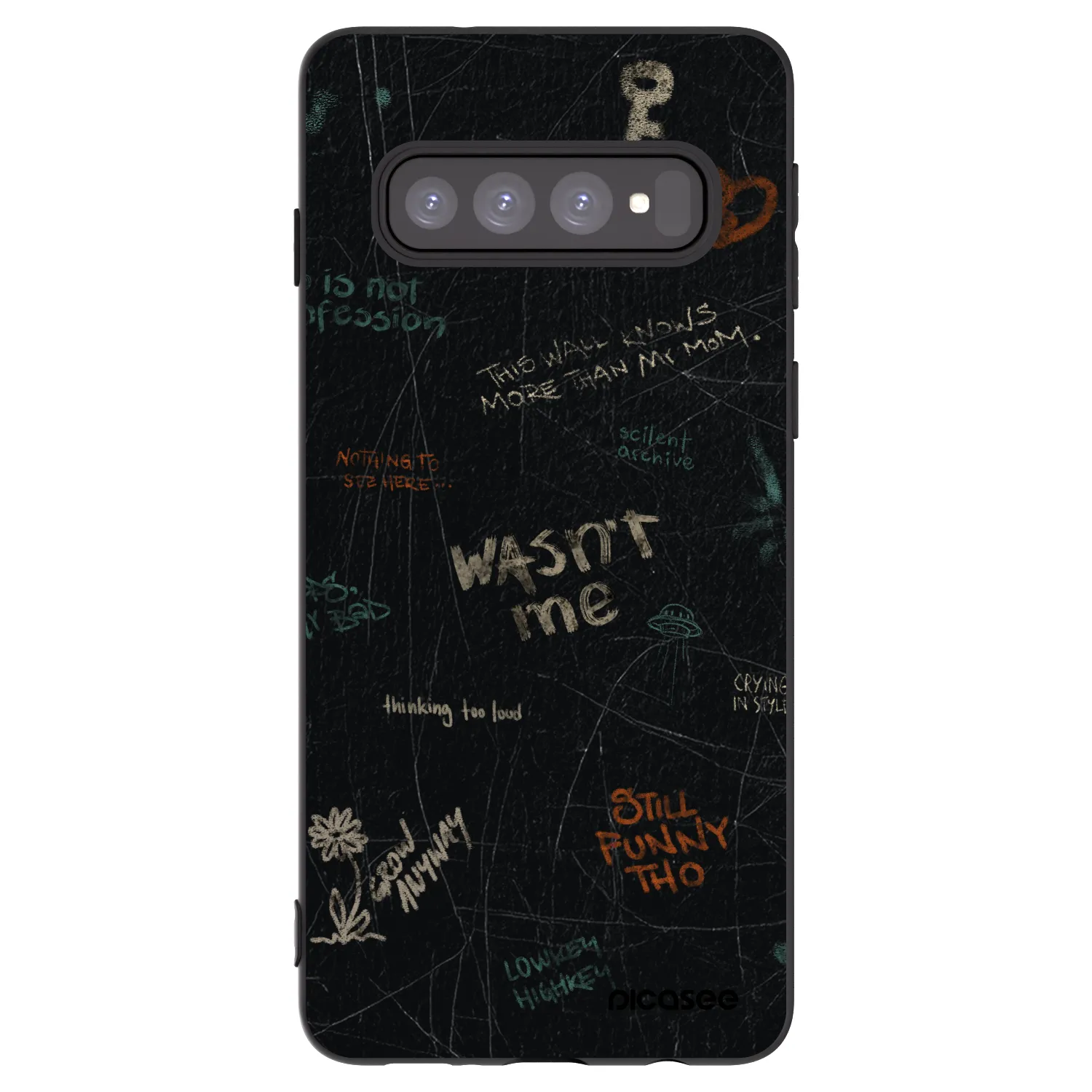 Picasee silikonowe czarne etui na Samsung Galaxy S10 G973 - CONFESSION