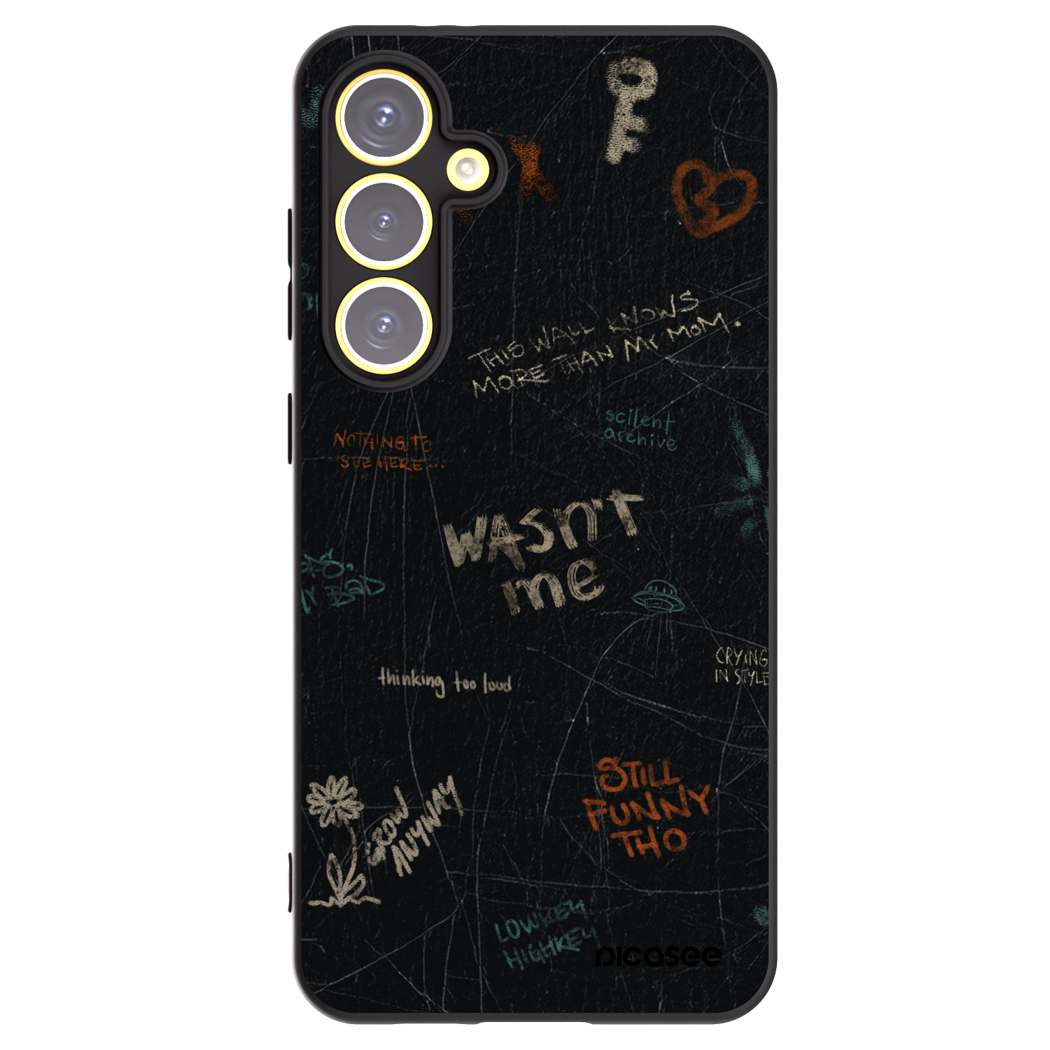 Picasee silikonowe czarne etui na Samsung Galaxy S24 FE S721B - CONFESSION
