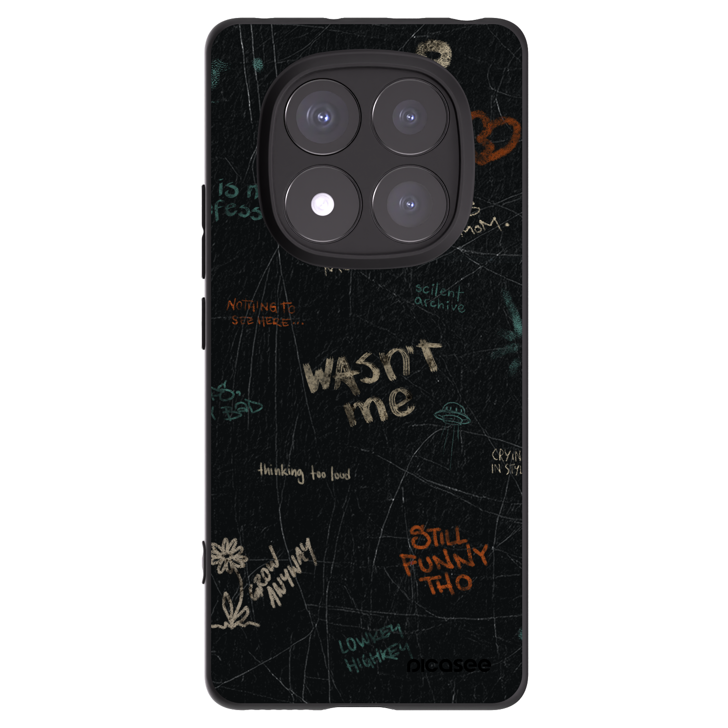 Picasee silikonowe czarne etui na Xiaomi Redmi Note 14 Pro 5G - CONFESSION