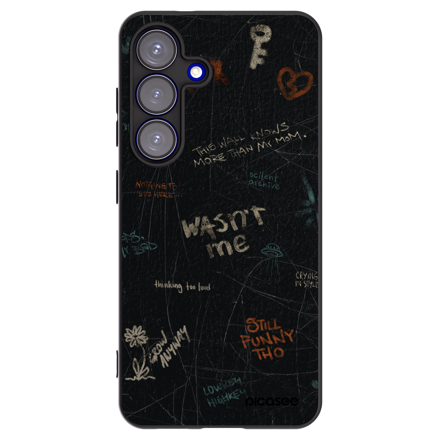Picasee silikonowe czarne etui na Samsung Galaxy S25 5G - CONFESSION